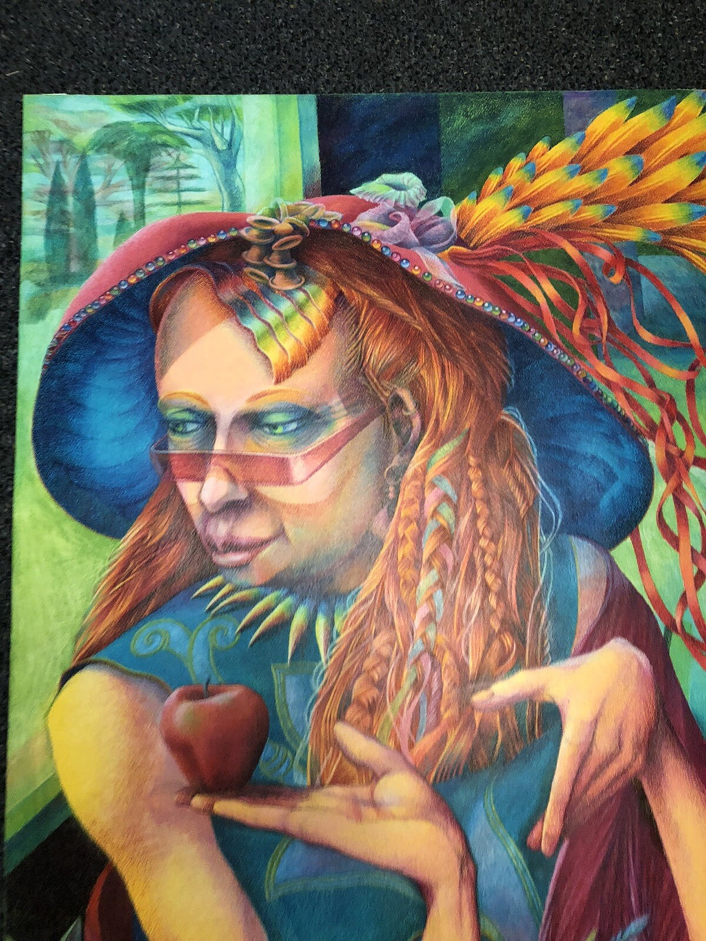 Vintage 1985 Original Art Vibrant Pastel By Tim Echols SIGNED Surrealism 28”x22”6