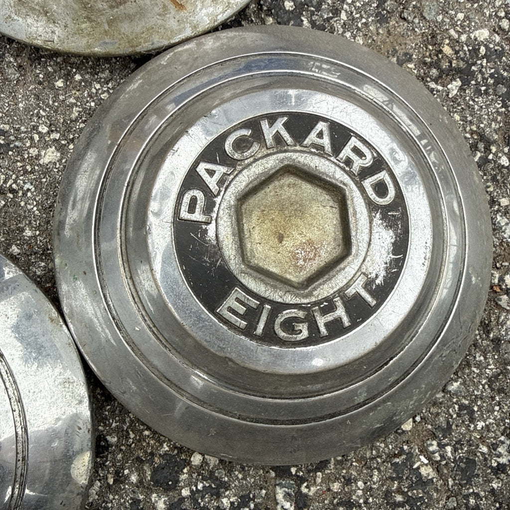 1940's Vintage Packard Eight Center 8" Hub Cap HUBCAP Center Cap Set of 47