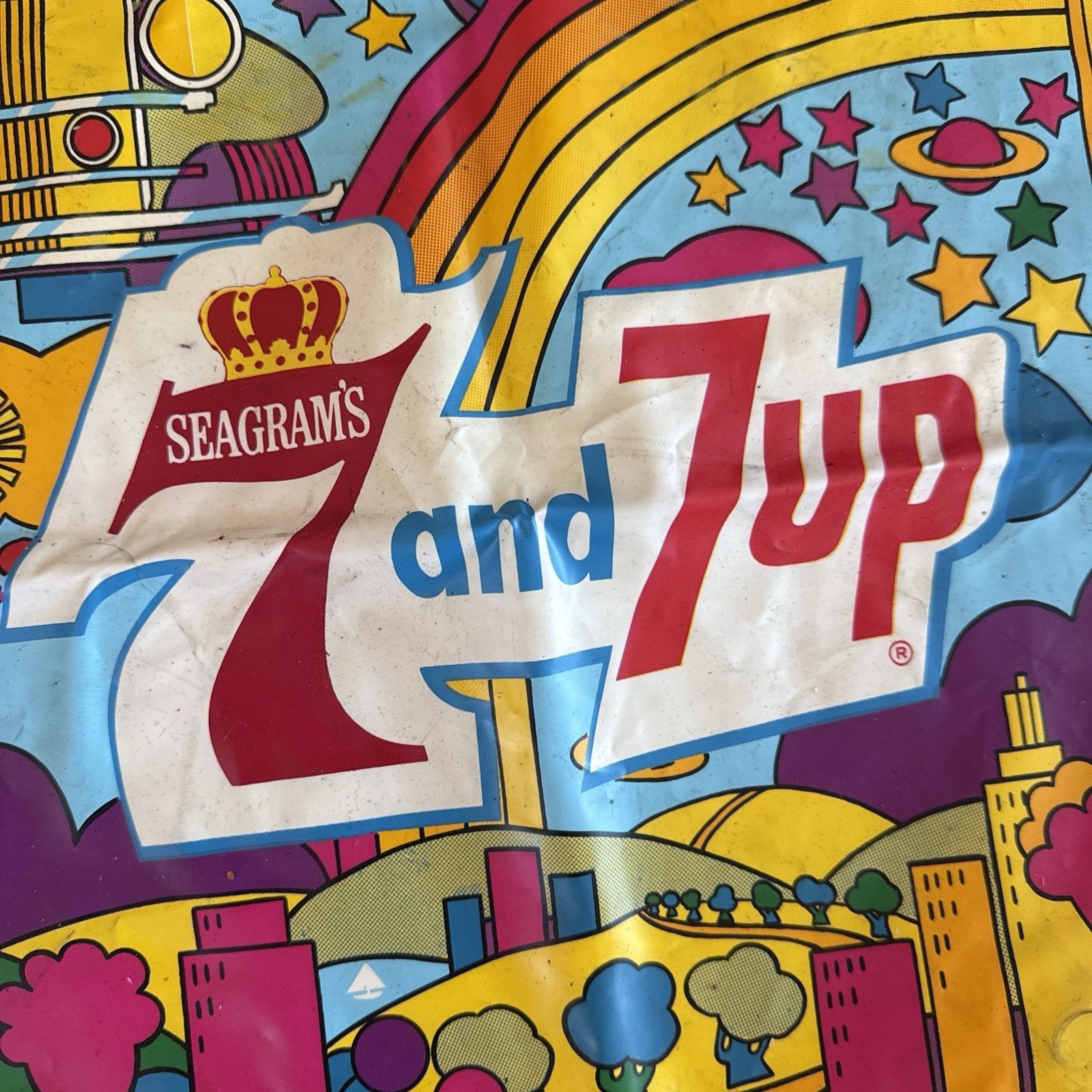 Peter Max Seven Up Seagrams Advertisement Inflatable Sign Vintage Rare 1960s2