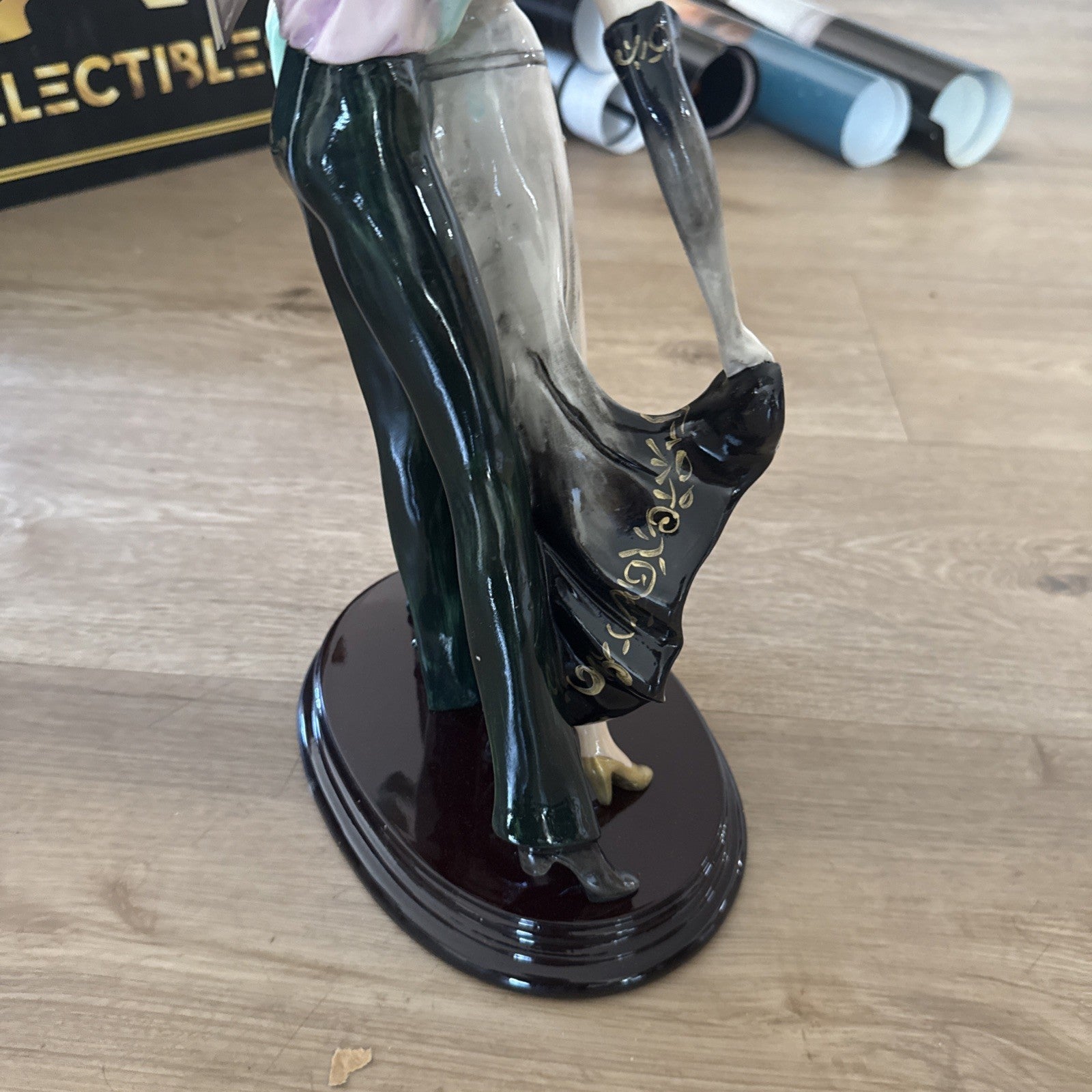 Vintage A. Santini Art Deco Tango Dancers Figurine Sculpture Made In Italy COA6