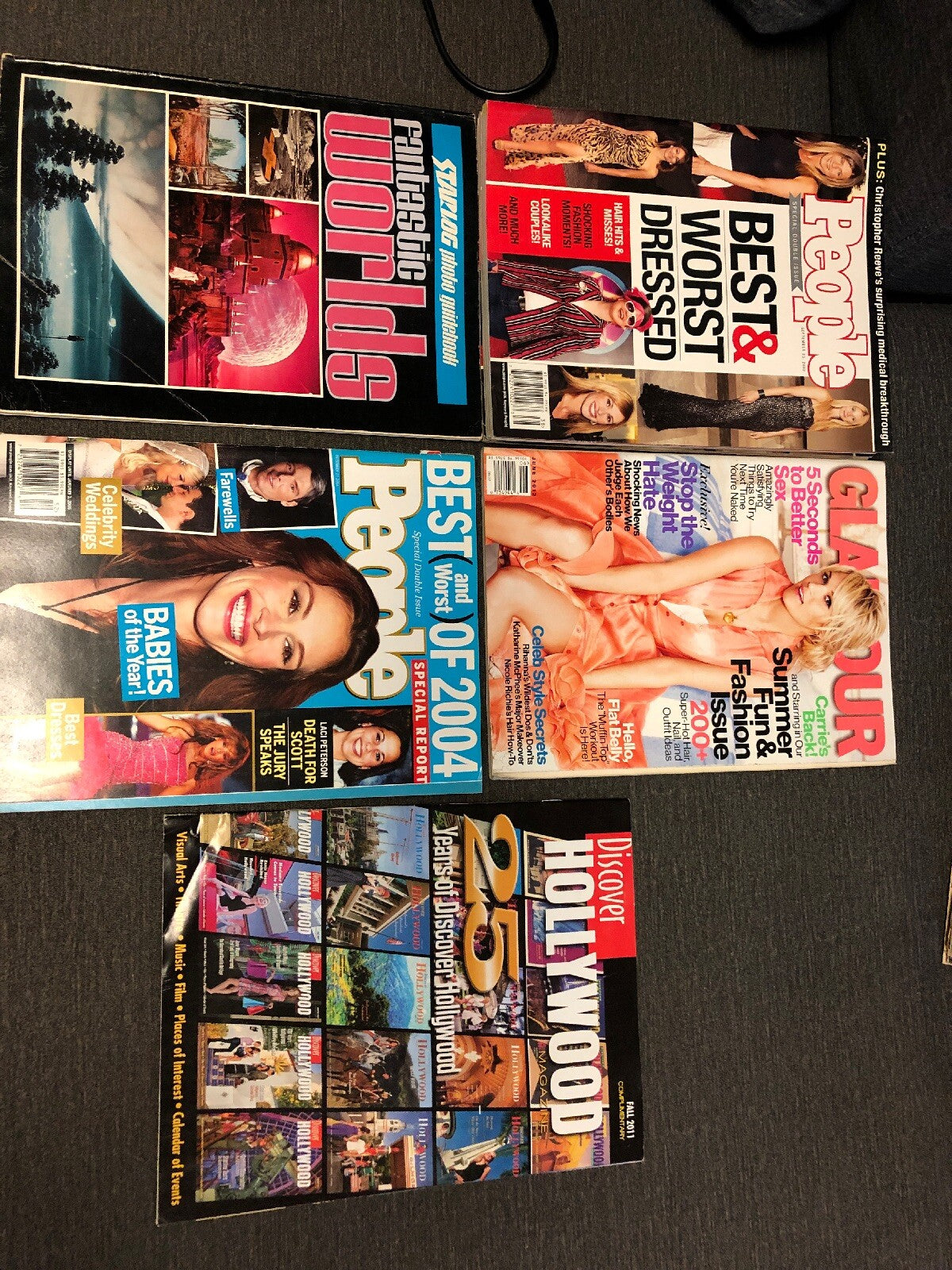 Lot Of 8 STARLOG, Fantastic Worlds, Discover Hollywood People Magazine’s0