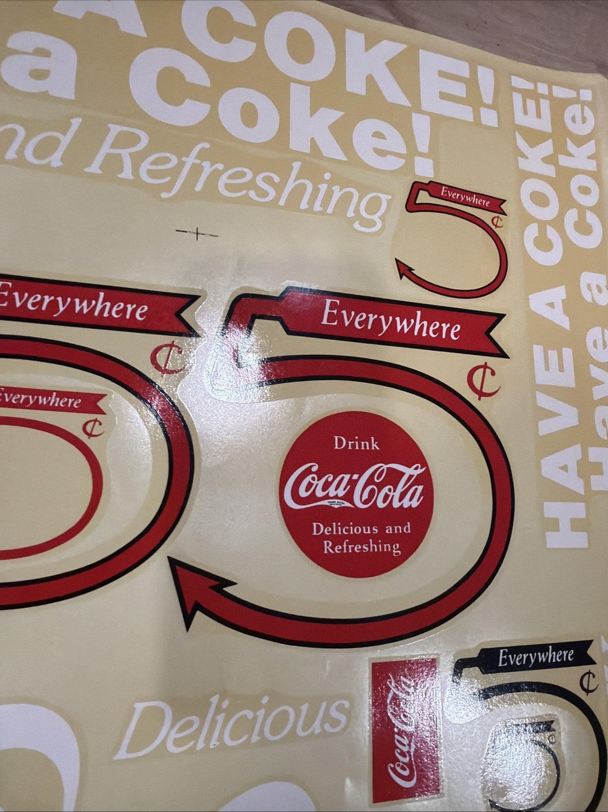 Rare ORIGINAL 1950s COCA COLA! Vending Machine Decals Sticker VIVID COLORS LQQK!6