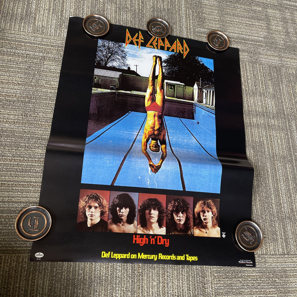 #66 1981 Rare! DEF LEPPARD High N Dry Record Promo Poster 28” X 22”  Scarce0