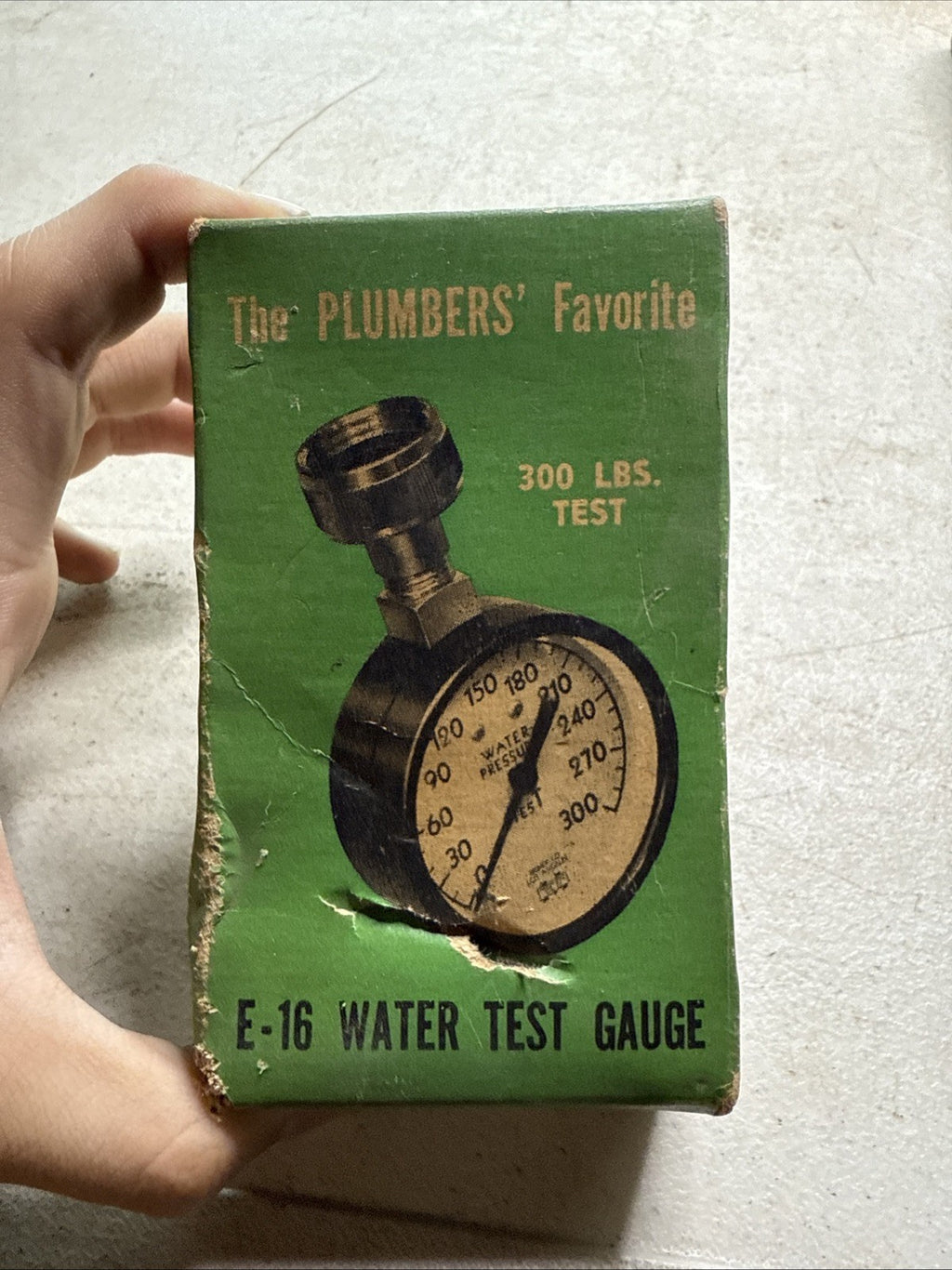 Vintage E-16 0-300 Lbs. Water Test Gauge By The Kiener Company New In Box.6