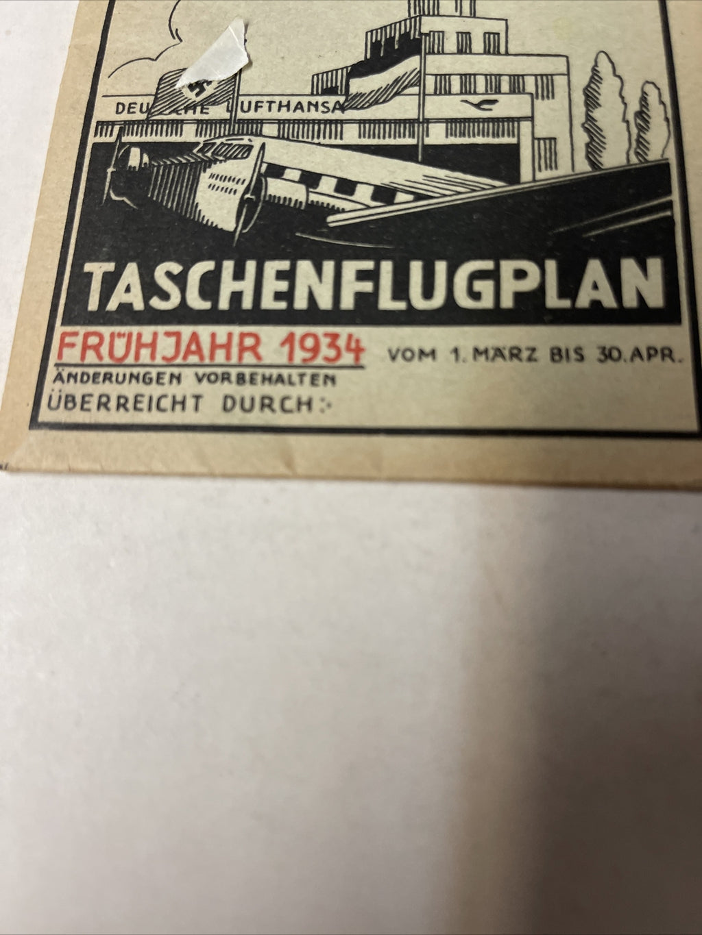Lufthansa Air France AIRLINE March 1934 TIMETABLE SCHEDULE Brochure flight cover1