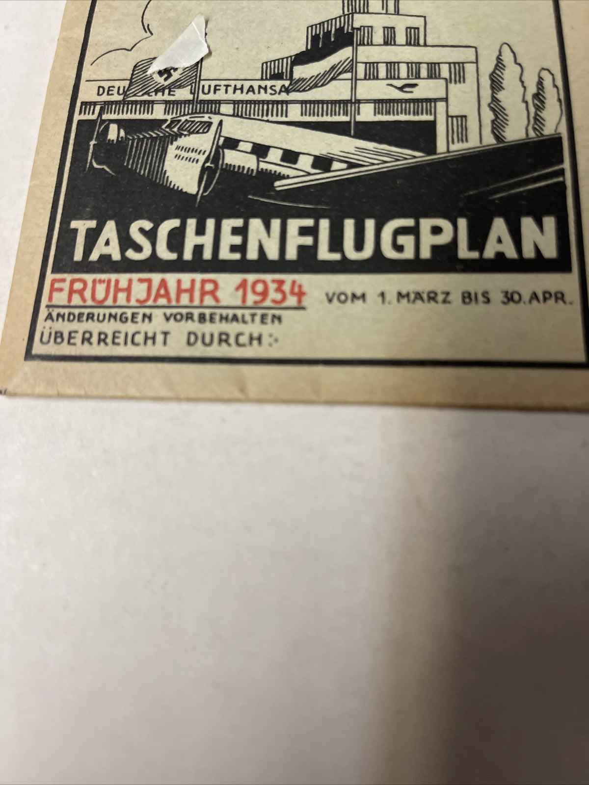 Lufthansa Air France AIRLINE March 1934 TIMETABLE SCHEDULE Brochure flight cover1