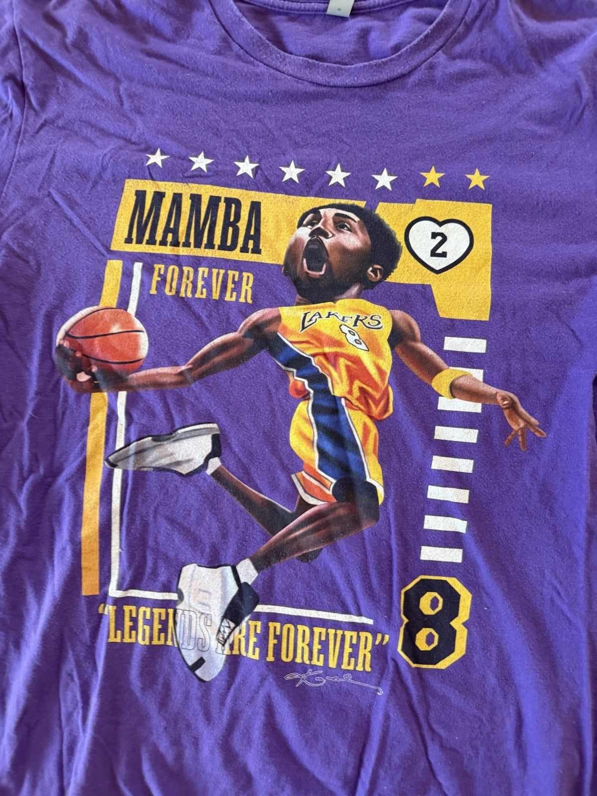 Kobe Bryant #8 /#24 Original Shirt NBA Basketball LOS ANGELES LAKERS Purple1