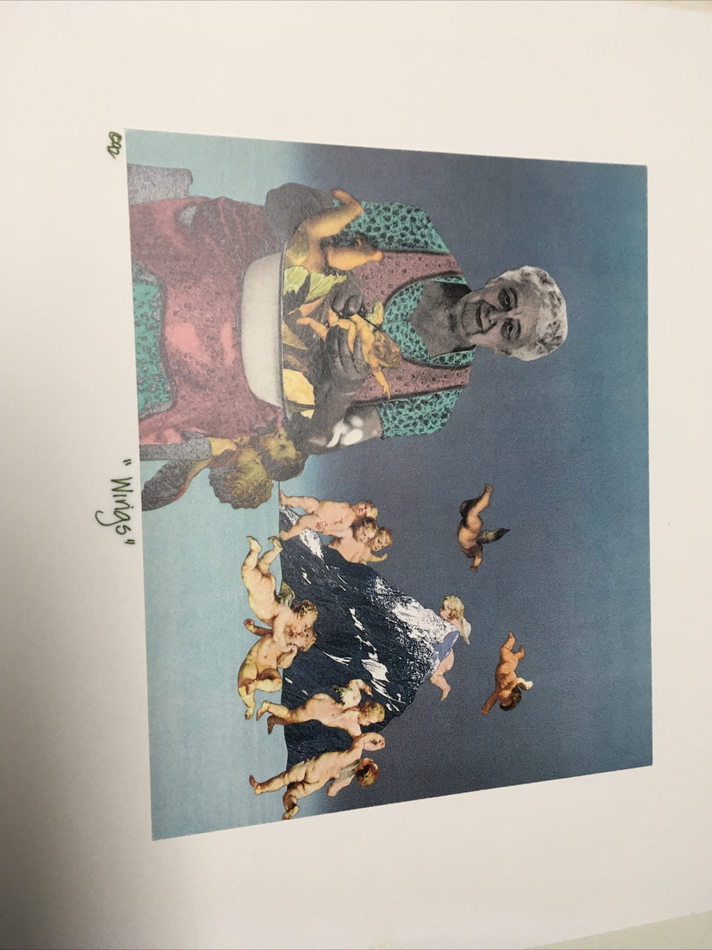 1991 Artist BARRY KITE Collage Art Print “Wings” Pop Art, Satire, 14”x11”5