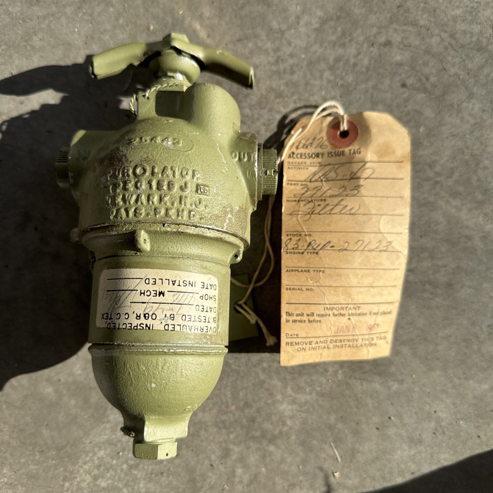 Purolator Type 0159J14 Filter Assy0