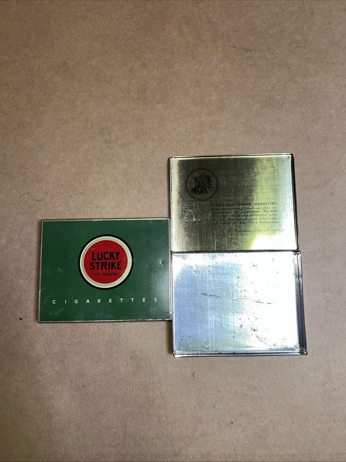 Vintage Lucky Strike Flat Fifty Cigarette Tin Box Set Rare 1930s 1940s Lot Of 21