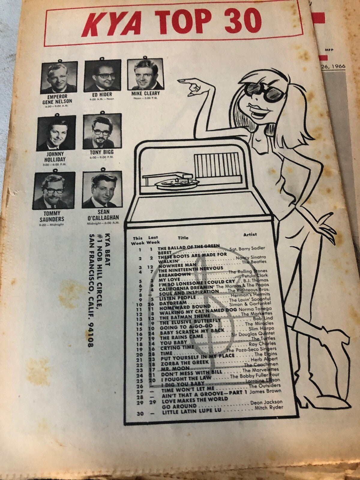 KYA Beat 1966 Teen Magazine vol.1 No. 34 Herb Alpert Rolling Stones ANIMALS CHER1