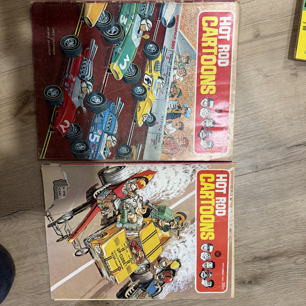Lot Of 2 Vintage HOT ROD CARTOONS magazine 1966  drag racing dragsters0