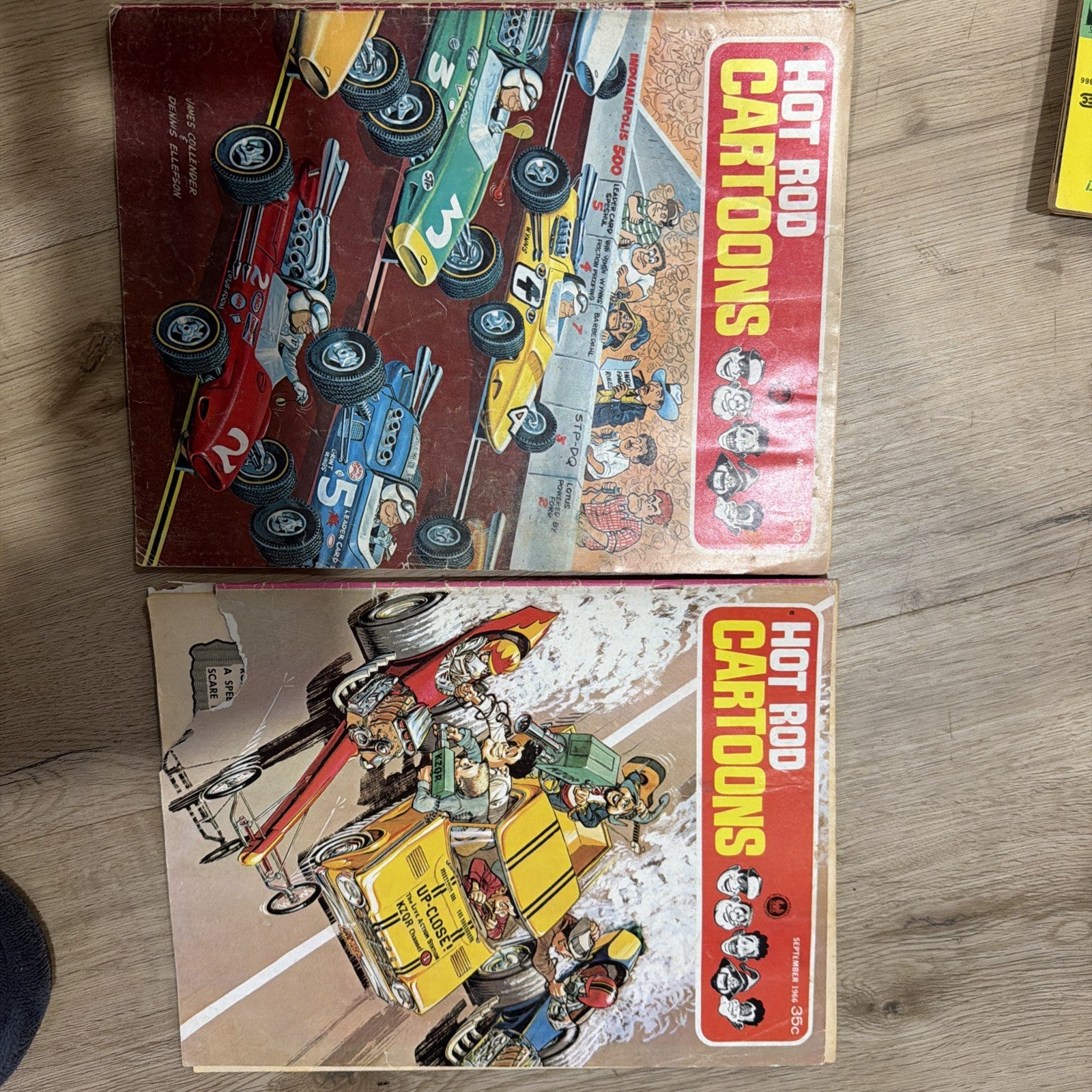 Lot Of 2 Vintage HOT ROD CARTOONS magazine 1966  drag racing dragsters0