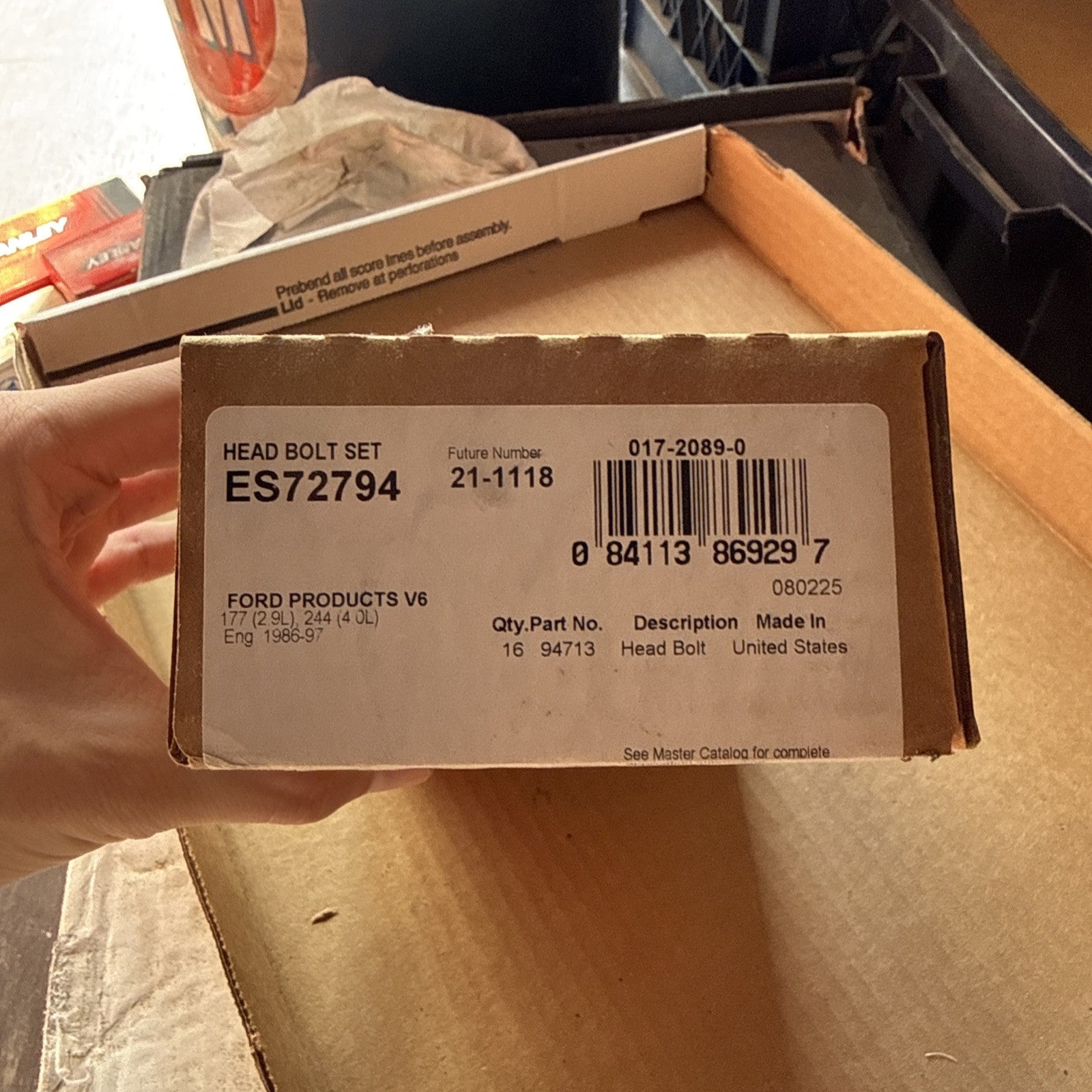 Fel-Pro ES72794 Cylinder Head Bolt Set for Ford 2.9L 4.0L V6 Ranger Explorer NIB0