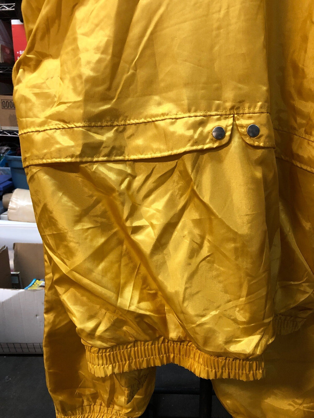 VTG 1990s NOS AST Sportswear 2 Piece Nylon Yellow Windbreaker Adjustable 2XL6