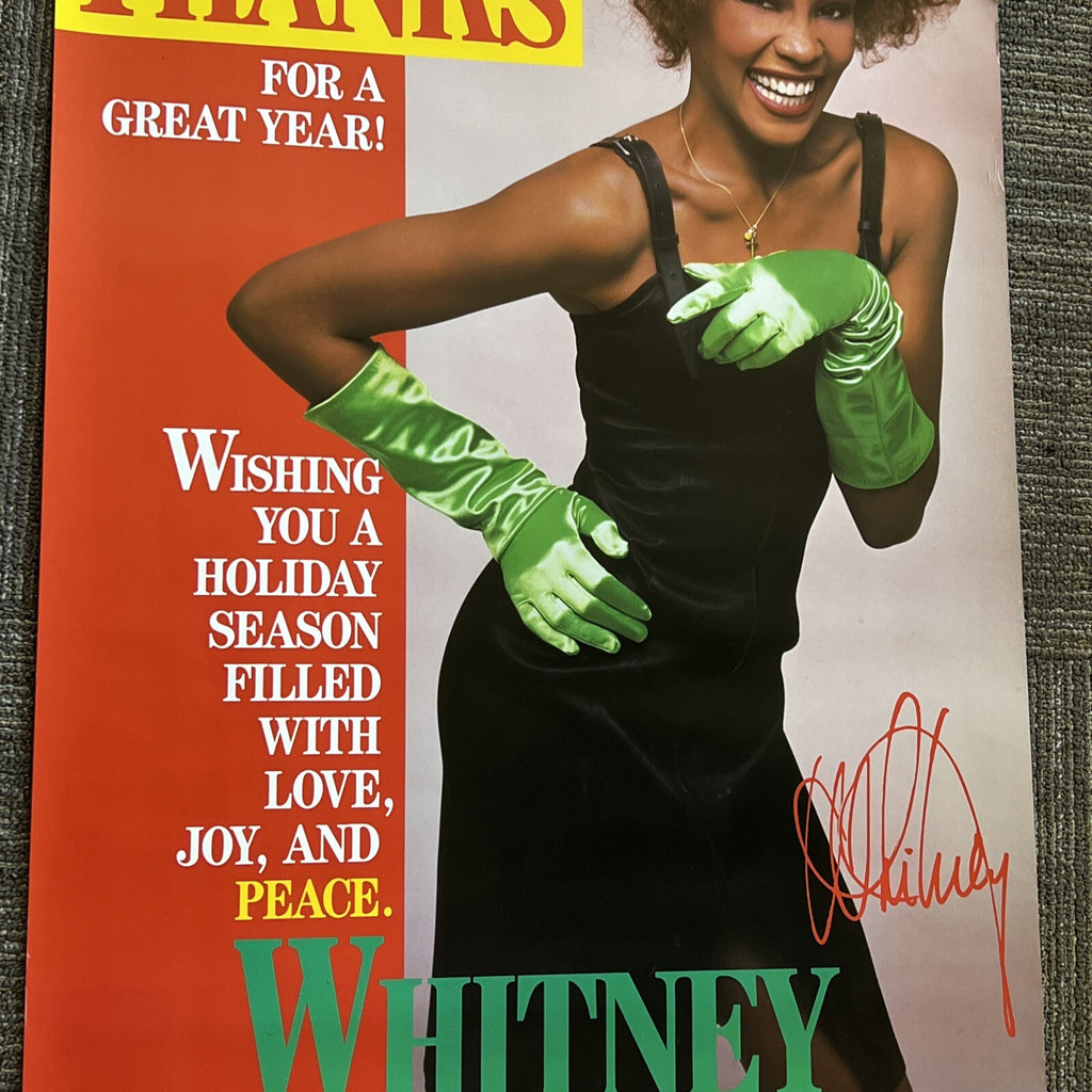 1986 Whitney Houston Arista Records Thanks Holiday Season  Promo Poster #228