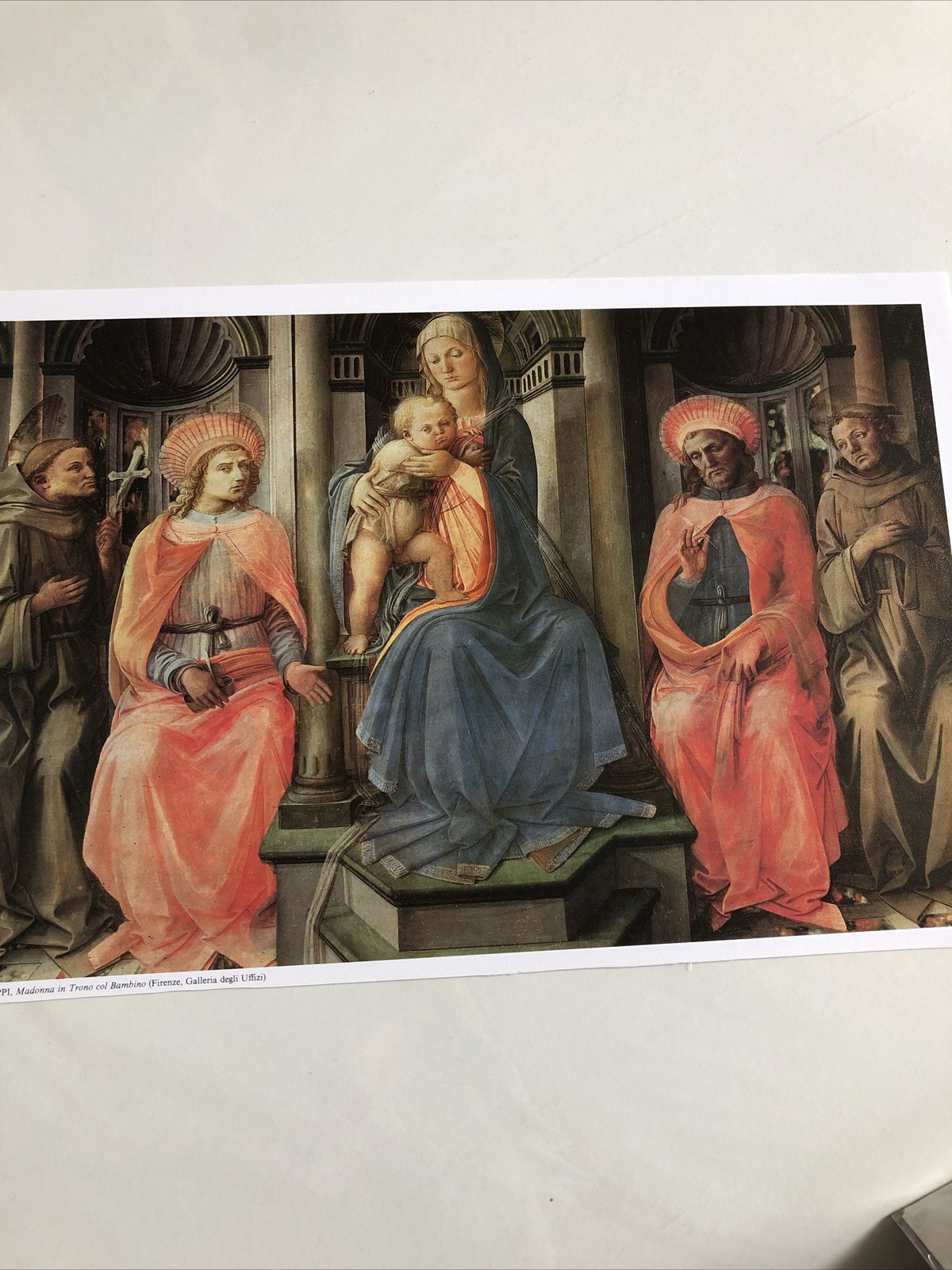 Filippo Lippi Art Print Madonna In Trono Col Bambino 17”x11”5