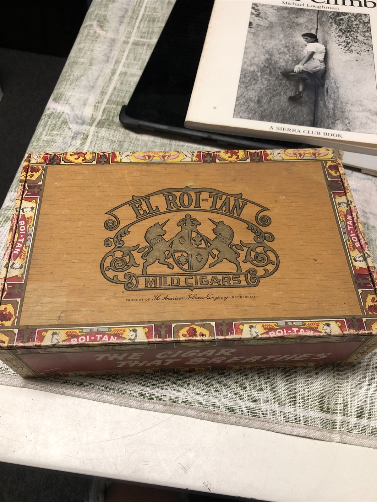 VINTAGE 1950S EL ROI-TAN 1898 PENNSYLVANUA CIGAR BOX CARDBOARD1