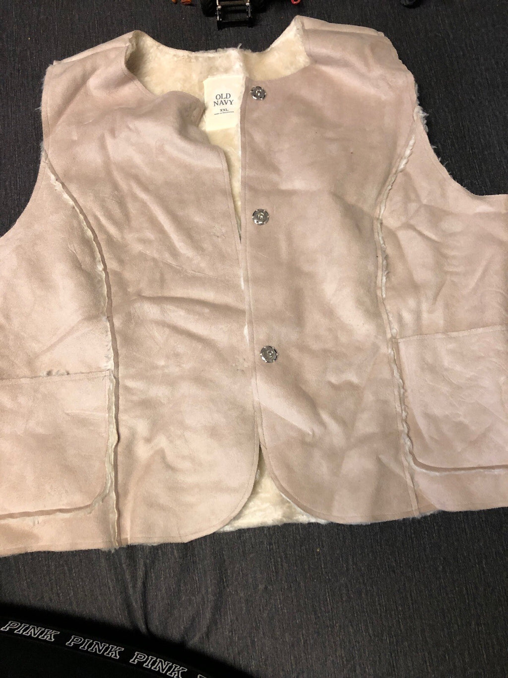 Old Navy Womens XXL Tan Wool Blend Vest Soft Inside Polyester Acrylic0