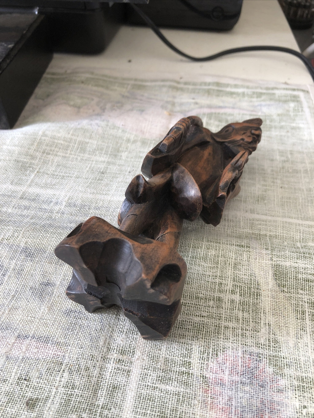 Vintage Hand Carved Wooden Japanese Figurine 9” Tall5