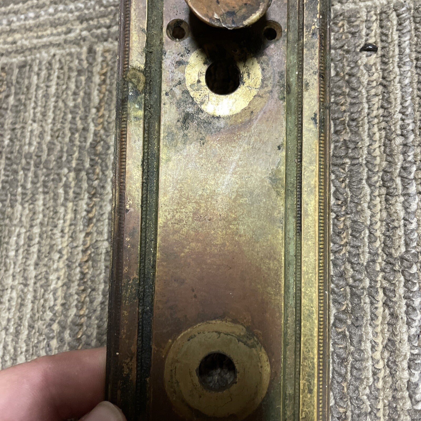 Vintage 2pc Architectural Salvage Brass Baroque Door Handle Pulls 27” x 3”2