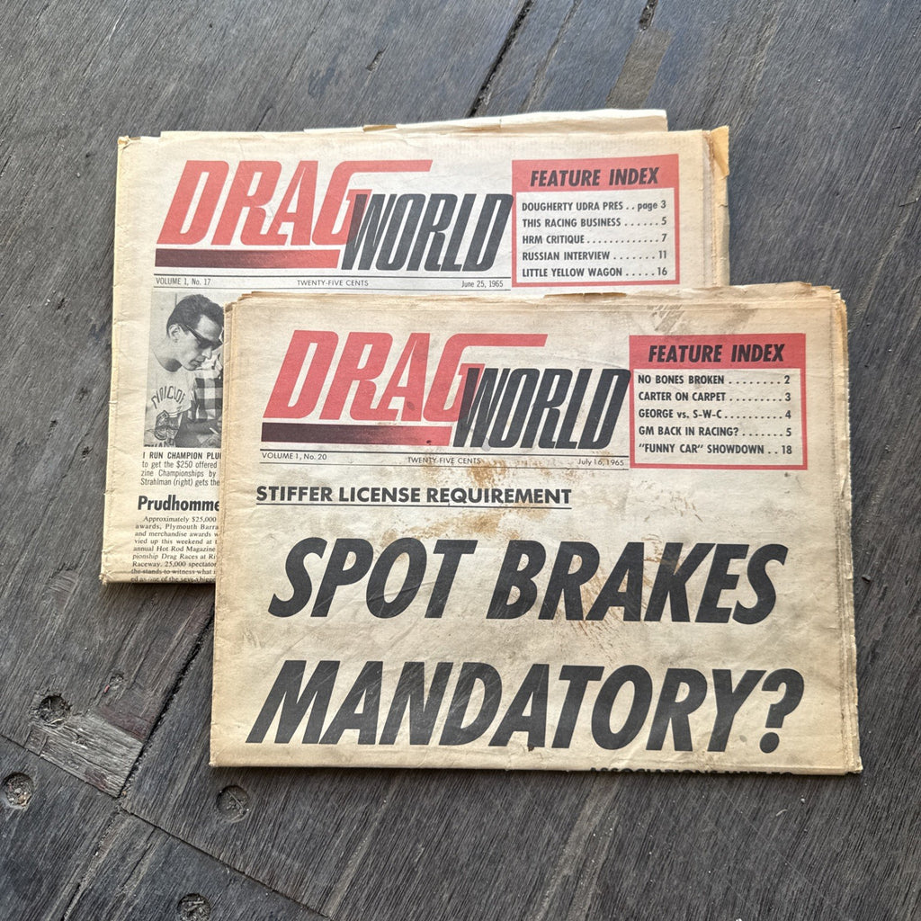 Vintage 1965 Drag World Magazine NHRA AHRA Don Prudhomme Spot Brakes Lot0