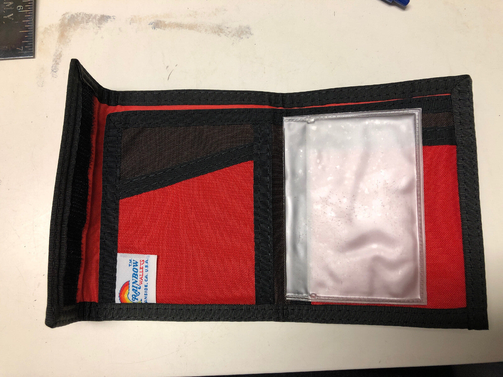 Vintage Hippie Peace And Rainbow Wallet Bib Deal Cards Red Wallet4