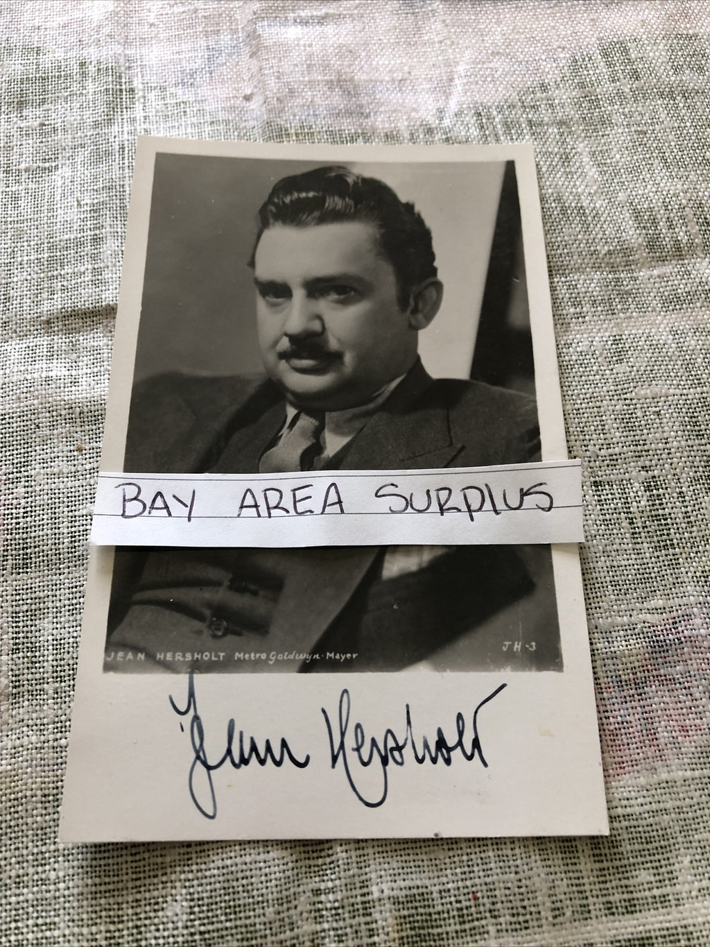 Rare Original SIGNED Photo Of Jean Hersholt UNPUBLISHED 5”x3”0