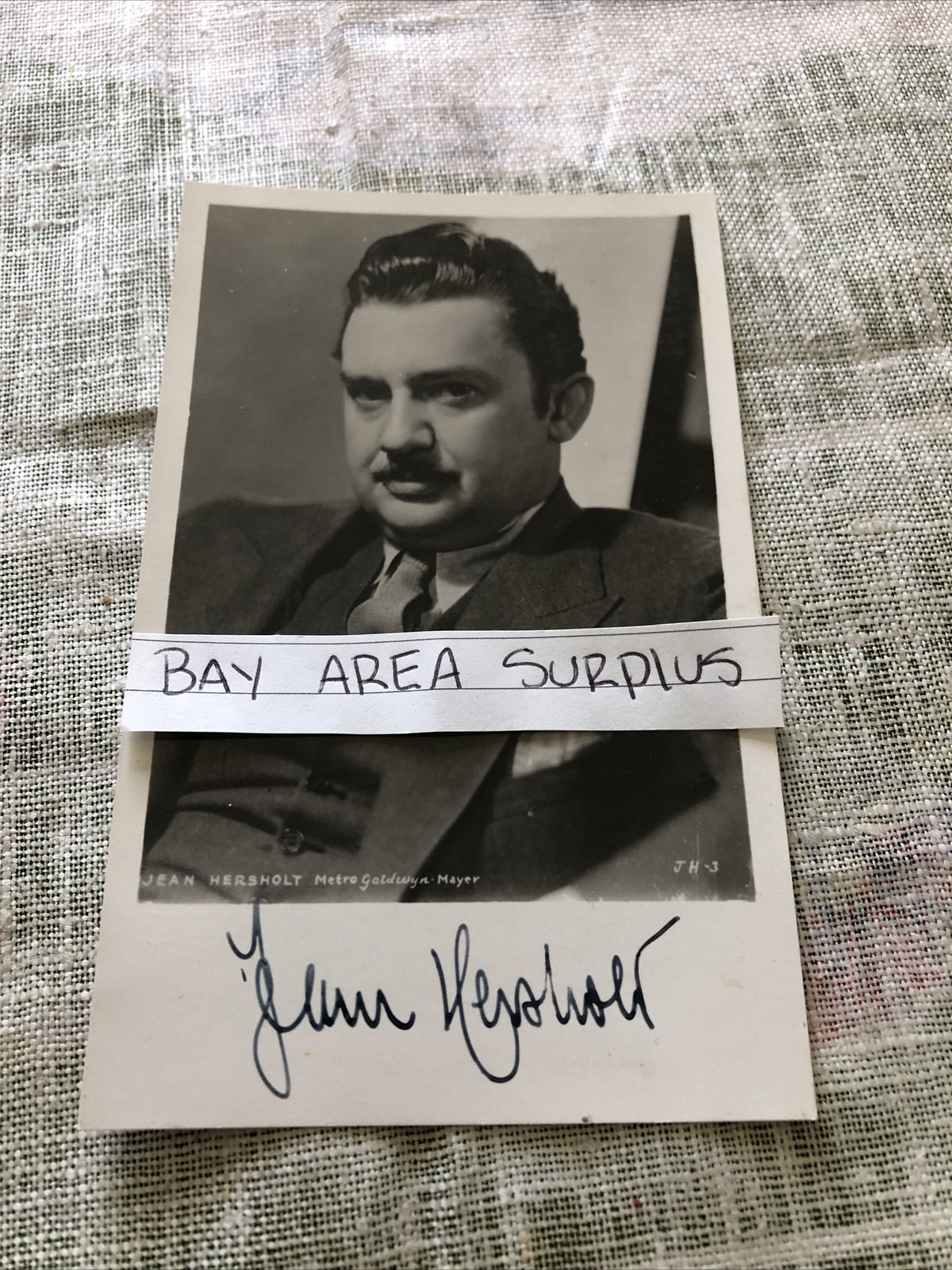 Rare Original SIGNED Photo Of Jean Hersholt UNPUBLISHED 5”x3”0
