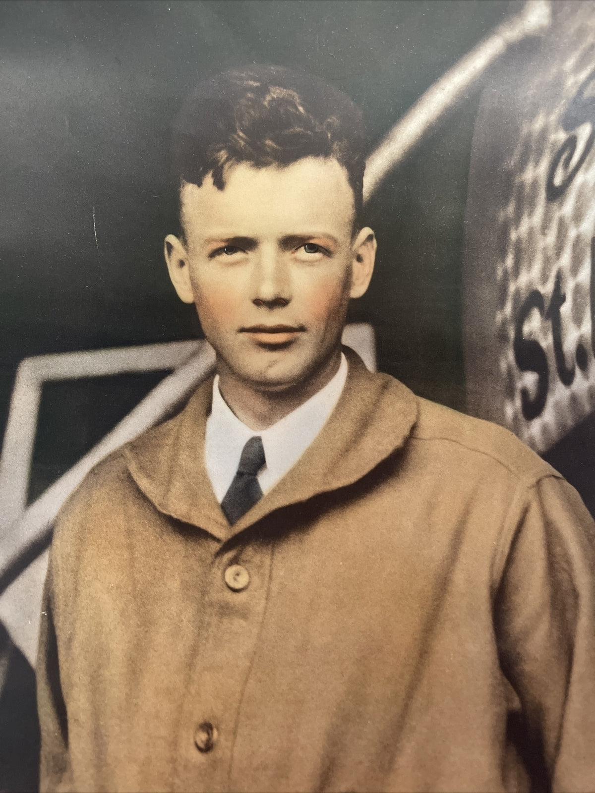 large 1927 Aviation Pilot Charles Lindbergh Portrait Photo 20”x16” original15