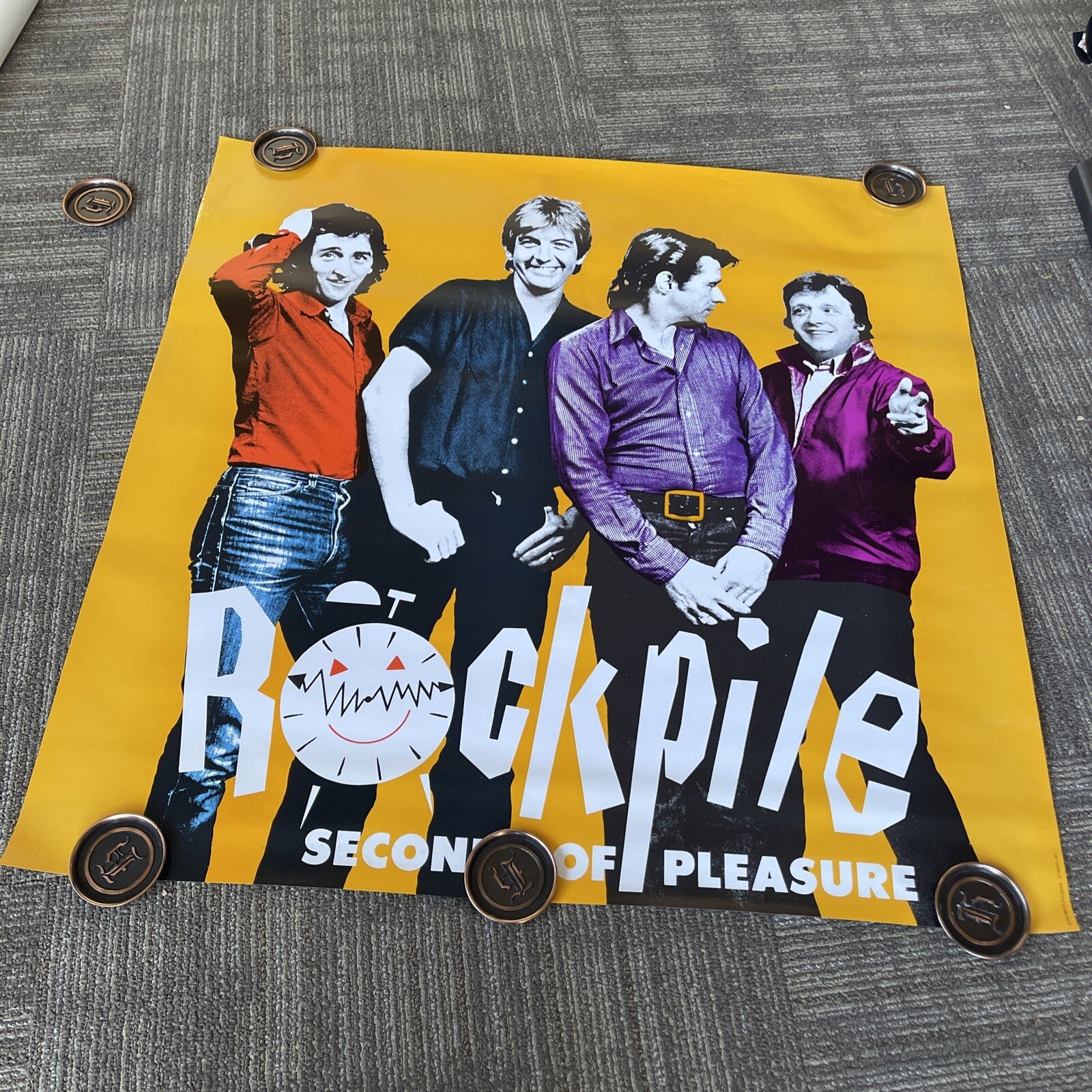 #152 1980 Rockpile Record Store Promo Poster Seconds of Pleasure 36"x36"0