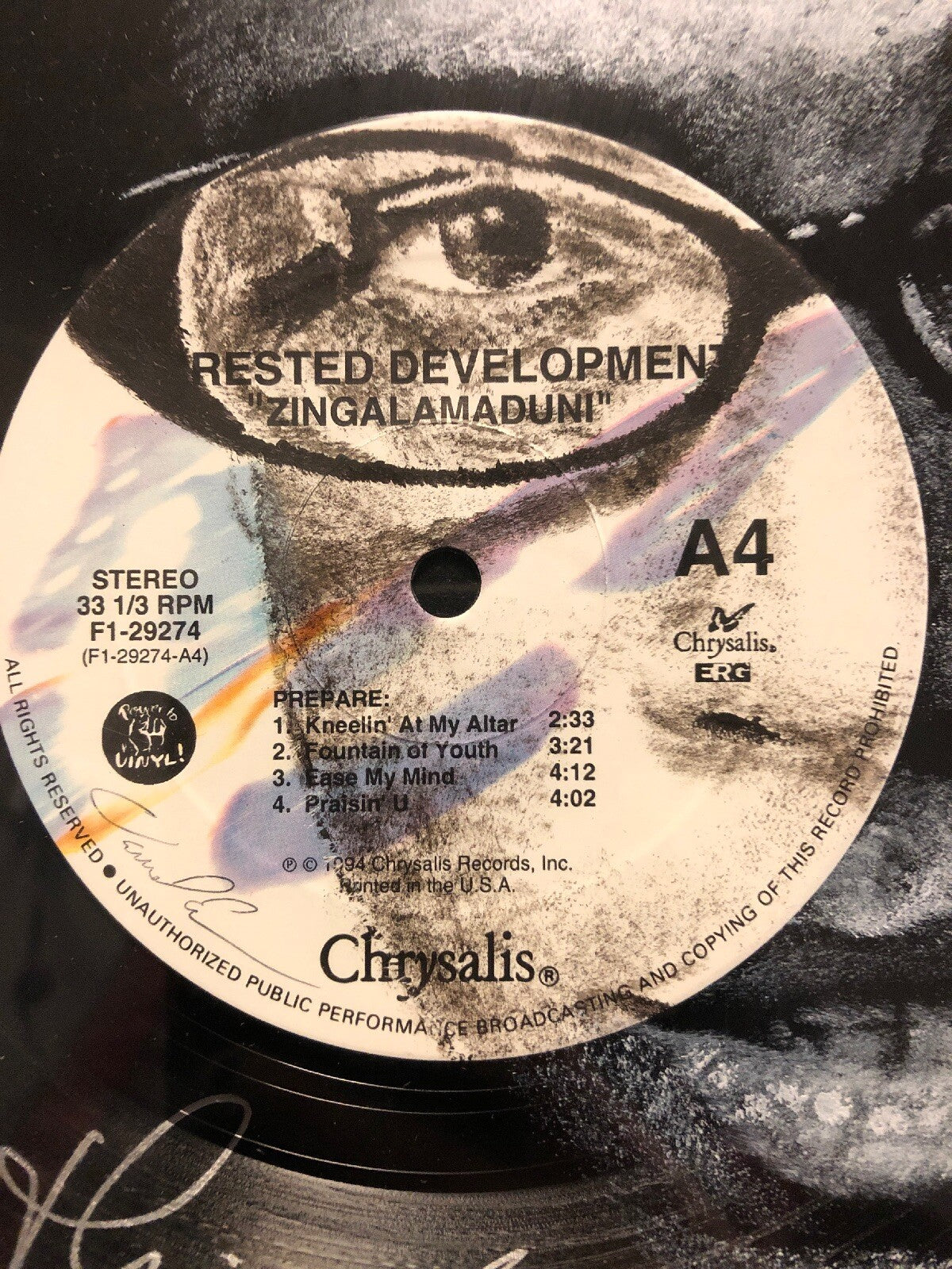 RESTED DEVELOPMENT “Zingalamaduni” A4 Chrysalis Hip Hop Vinyl Signed0