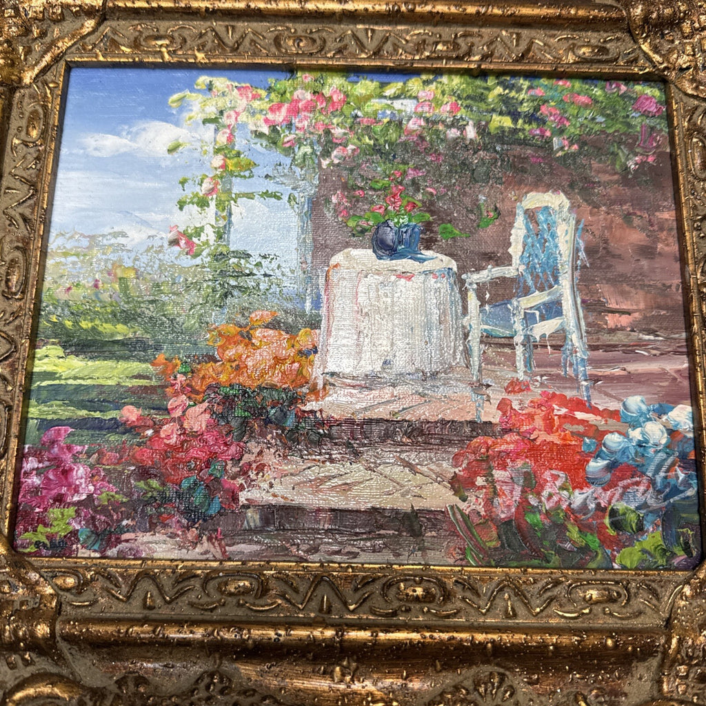 Chunky Framed Still Life Floral Oil Painting Signed  17” X 15”5