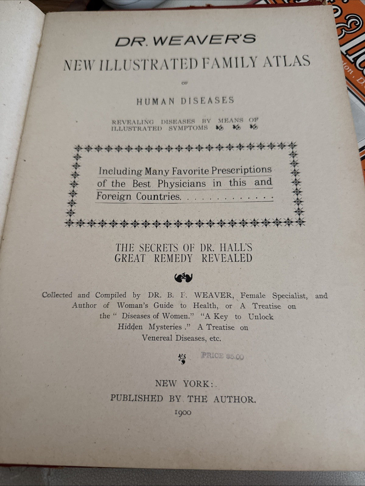 1900 Antique Medical  Book Dr. Weavers Family Atlas Of Human Diseases Rare3