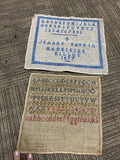 Antique Sampler Lot Of 2 1870s Alphabet Named0
