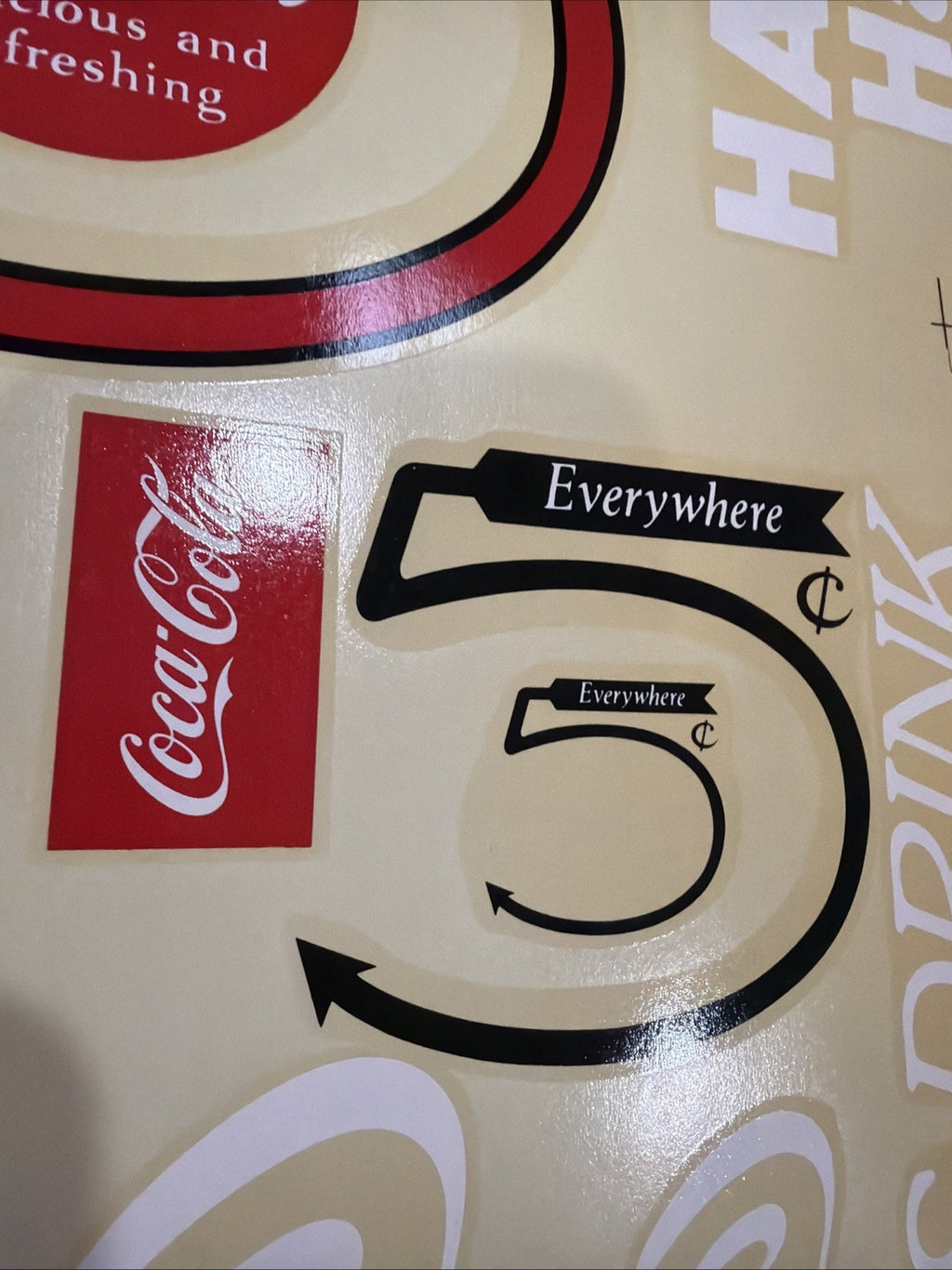 Rare ORIGINAL 1950s COCA COLA! Vending Machine Decals Sticker VIVID COLORS LQQK!5