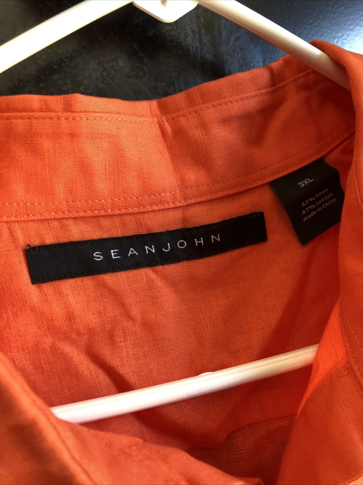 Sean John Orange Short Sleeve Button Up NOS Size 3XL1