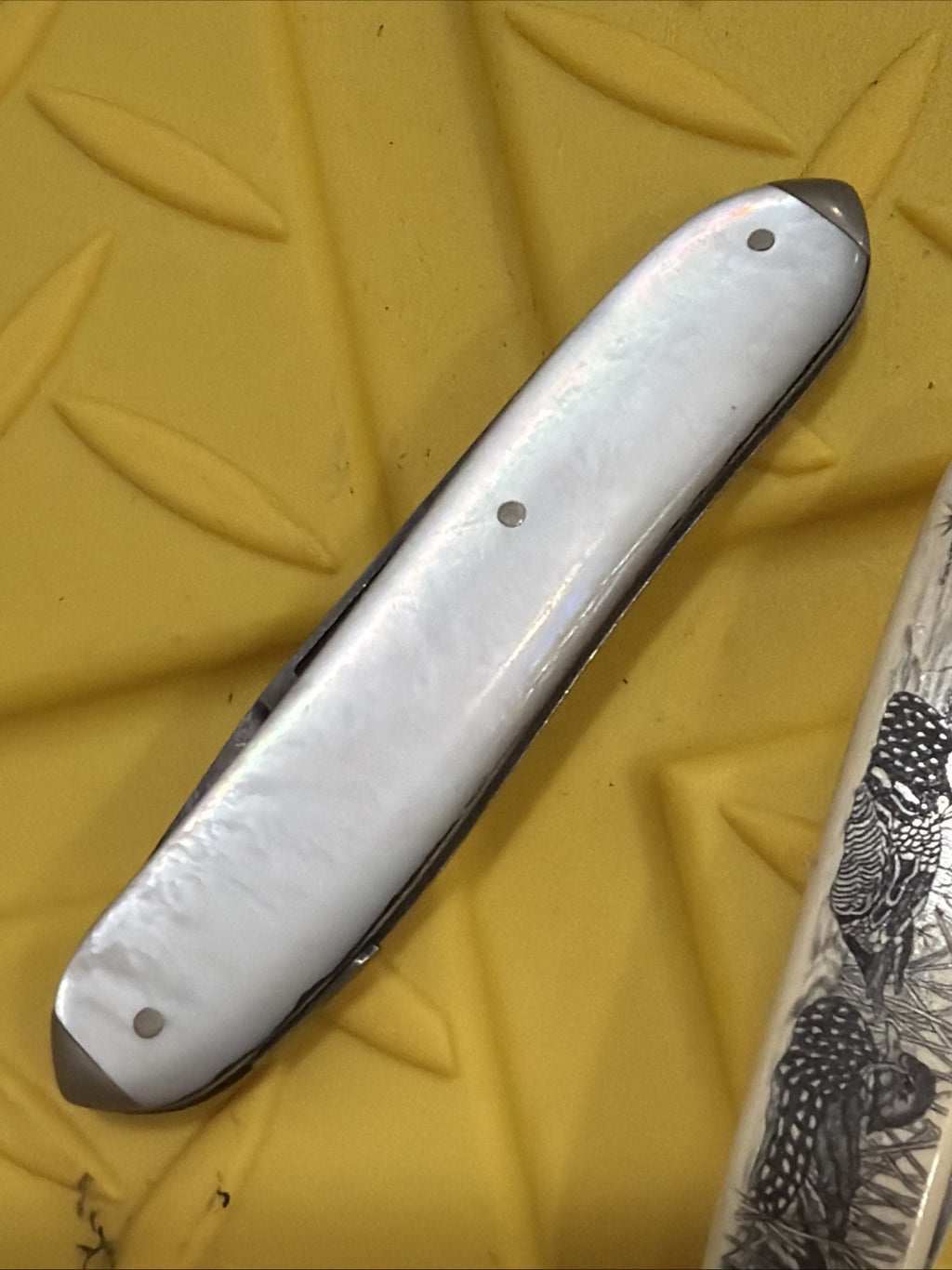 Vintage Snuffy Smith Duck Unlimited Pearl Folding Pocket Knife Lot Of 33