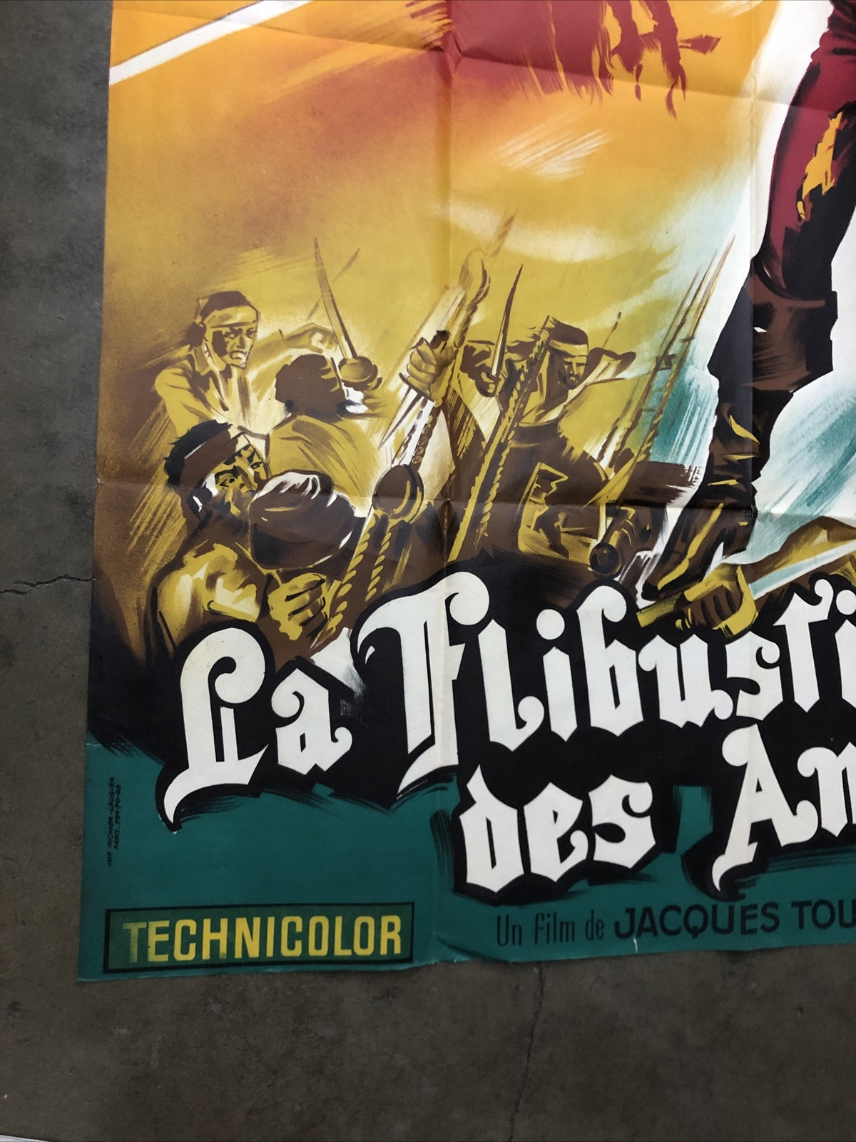 1940s Pirate Of Antilles Les Flibustiere Antilles One Sheet Movie POSTER 62x45”2