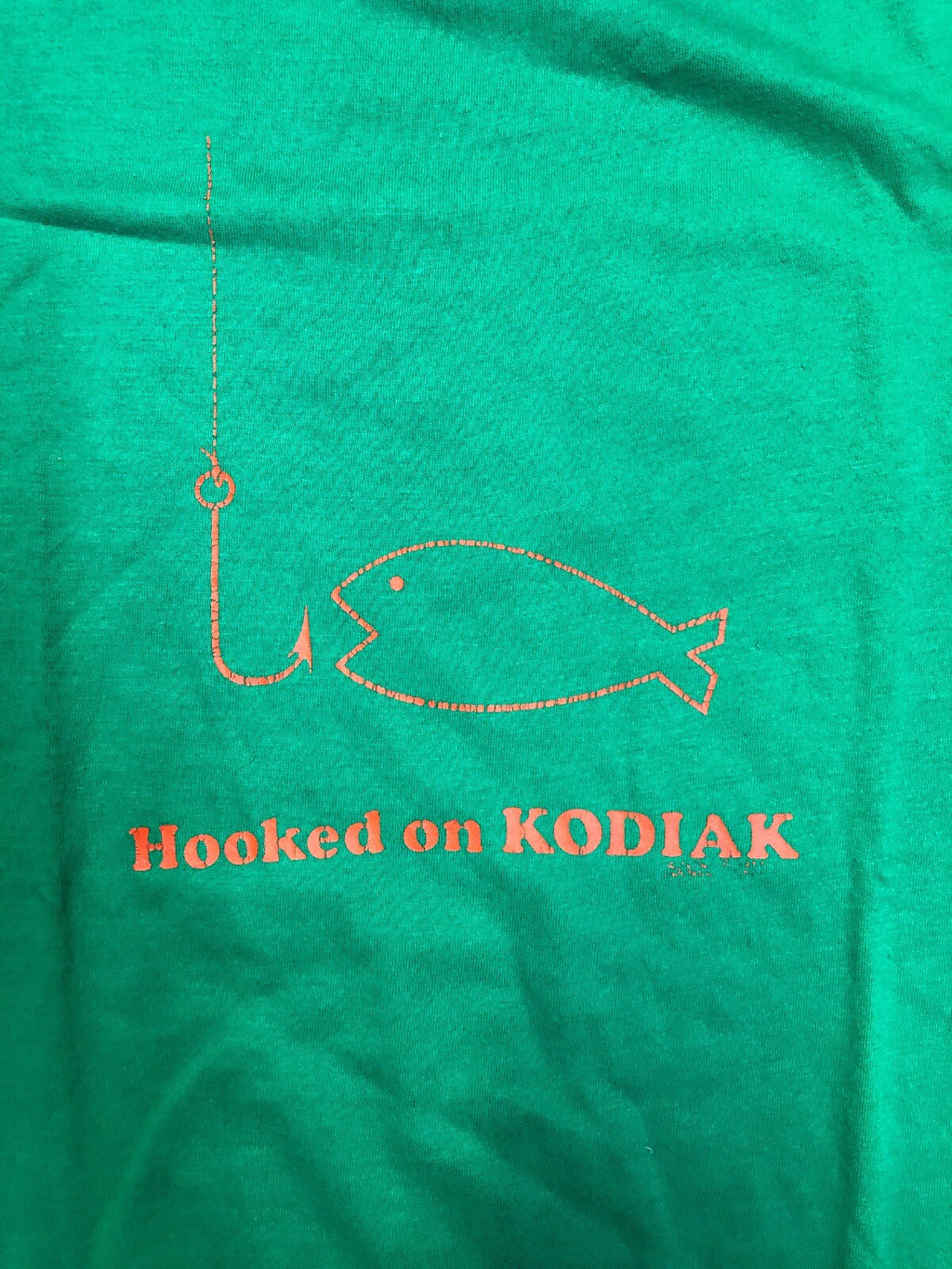 Vintage Hooked On Kodiak Alaska T Shirt Green M 38-401