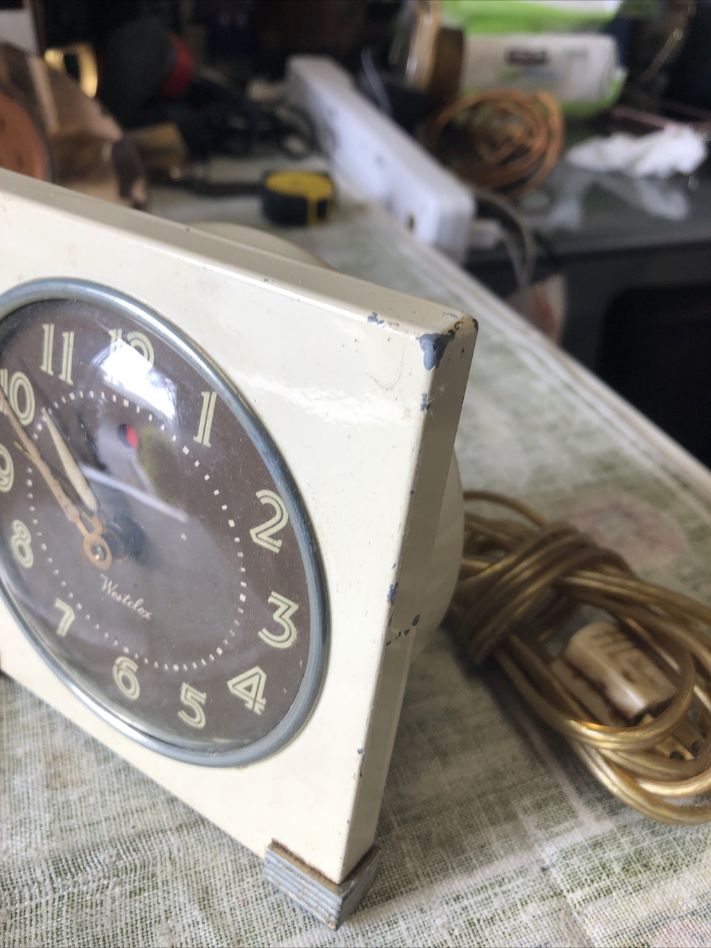 Vintage Westclox Logan Metal Electric Alarm Clock 1948 WORKS2