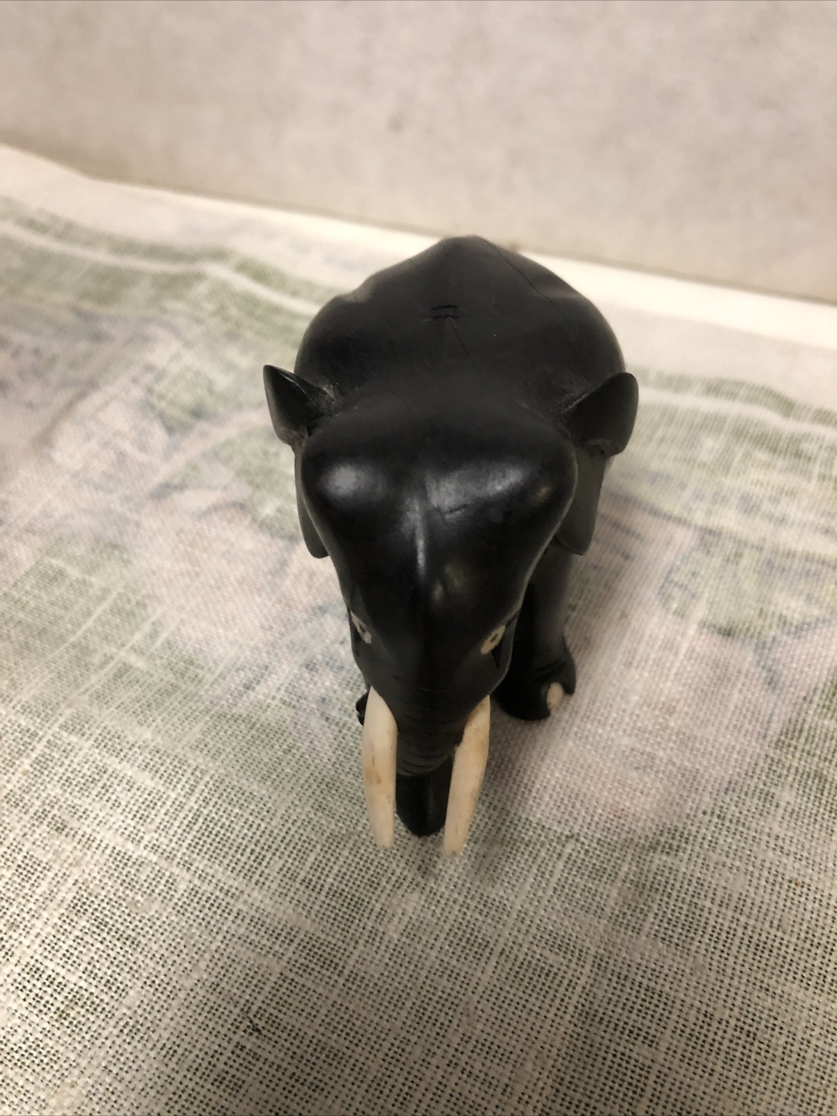 Vintage Mini Black Elephant Statue 2.5”x3.5”3