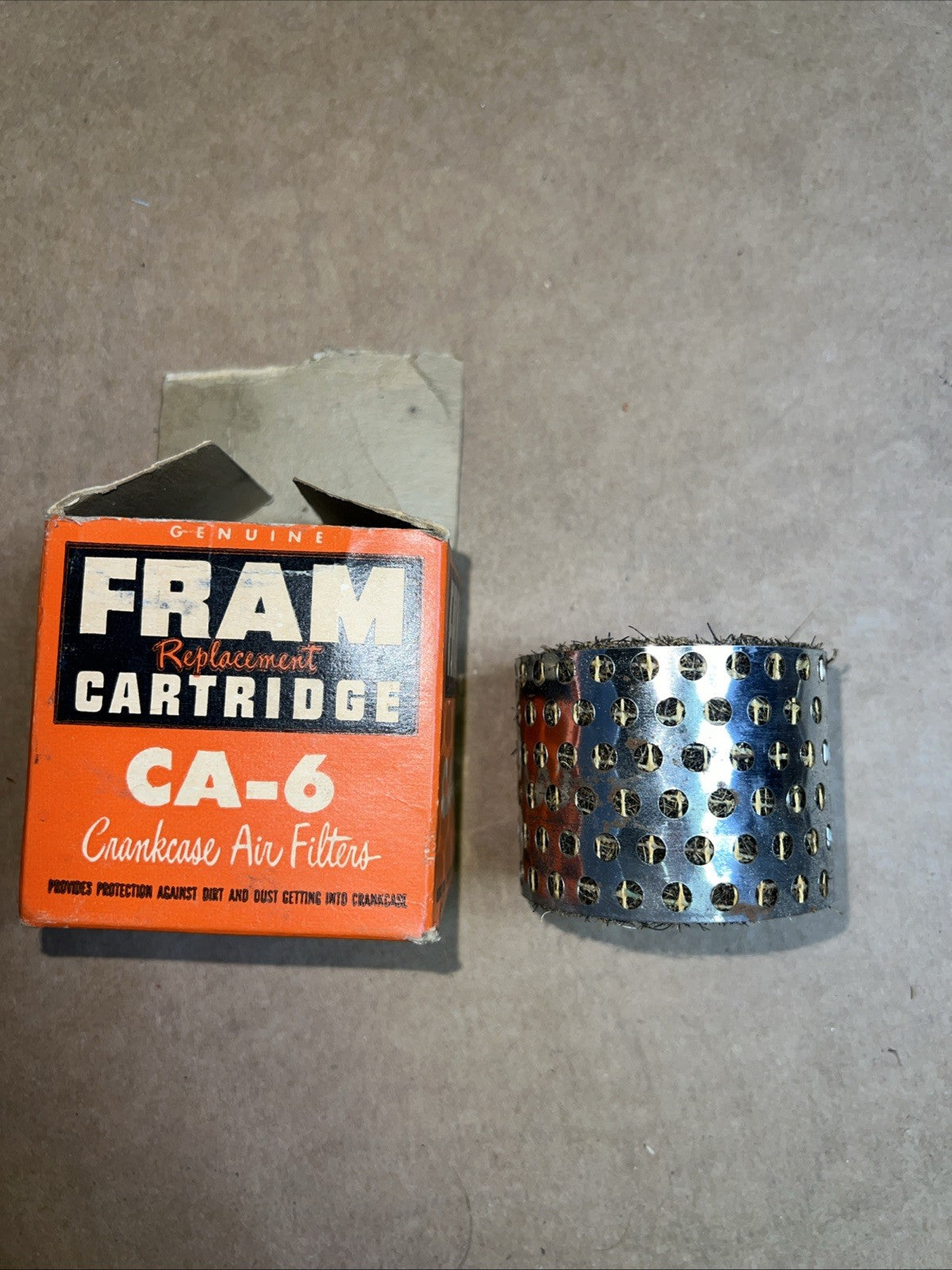 Vintage Fram CA 6 Crankcase Breather Air Filter  1952-1959 Ford0