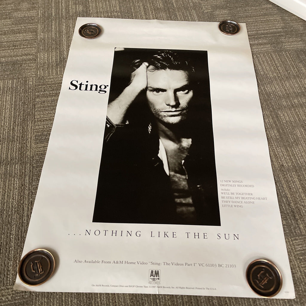 #161 1987 Sting Record Store promo poster Nothing Like The Sun 24” X 36”0