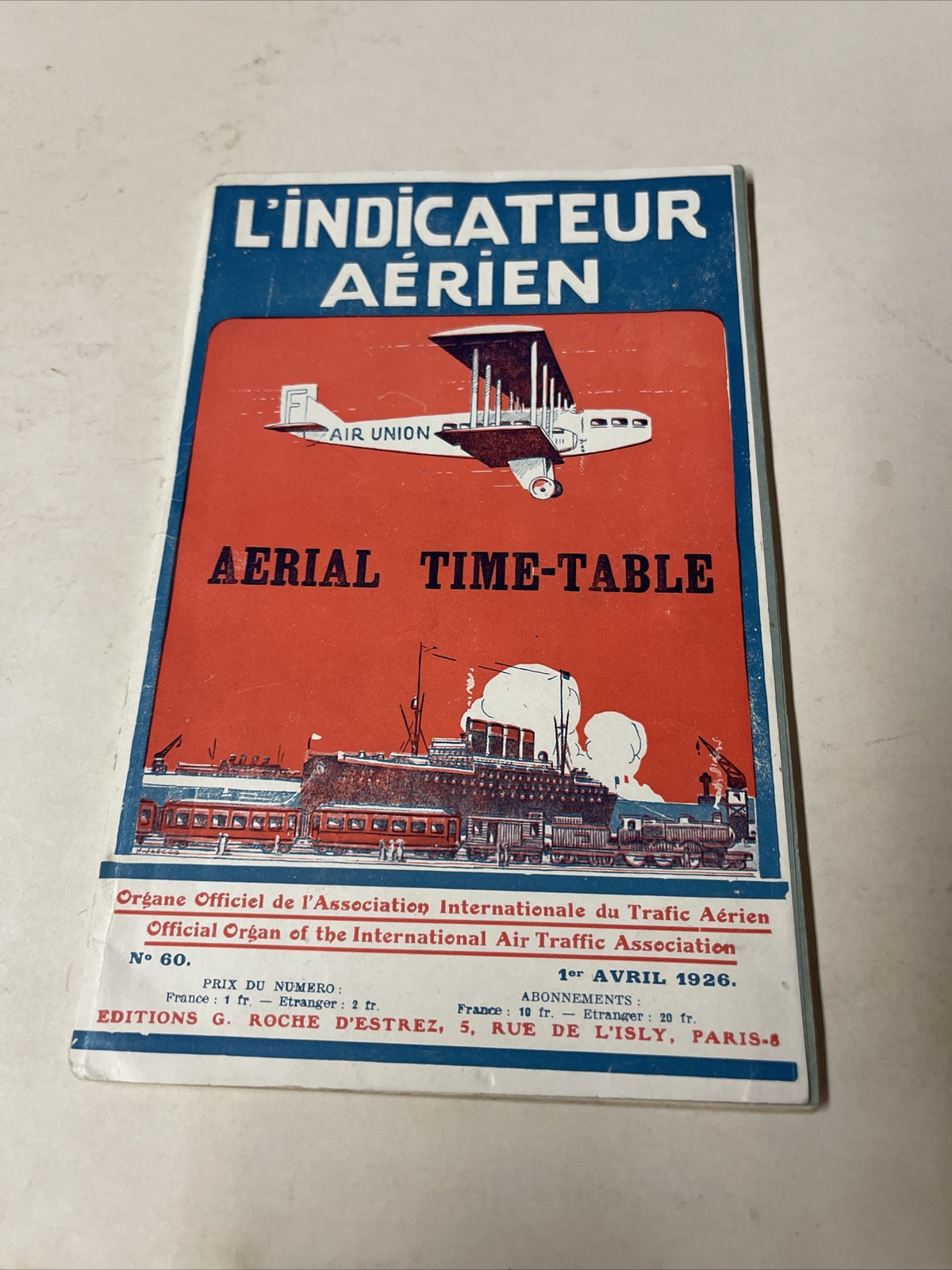 KLM Sabena Imperial Air Union 1926 AIRLINE TIMETABLE SCHEDULE Brochure flight0