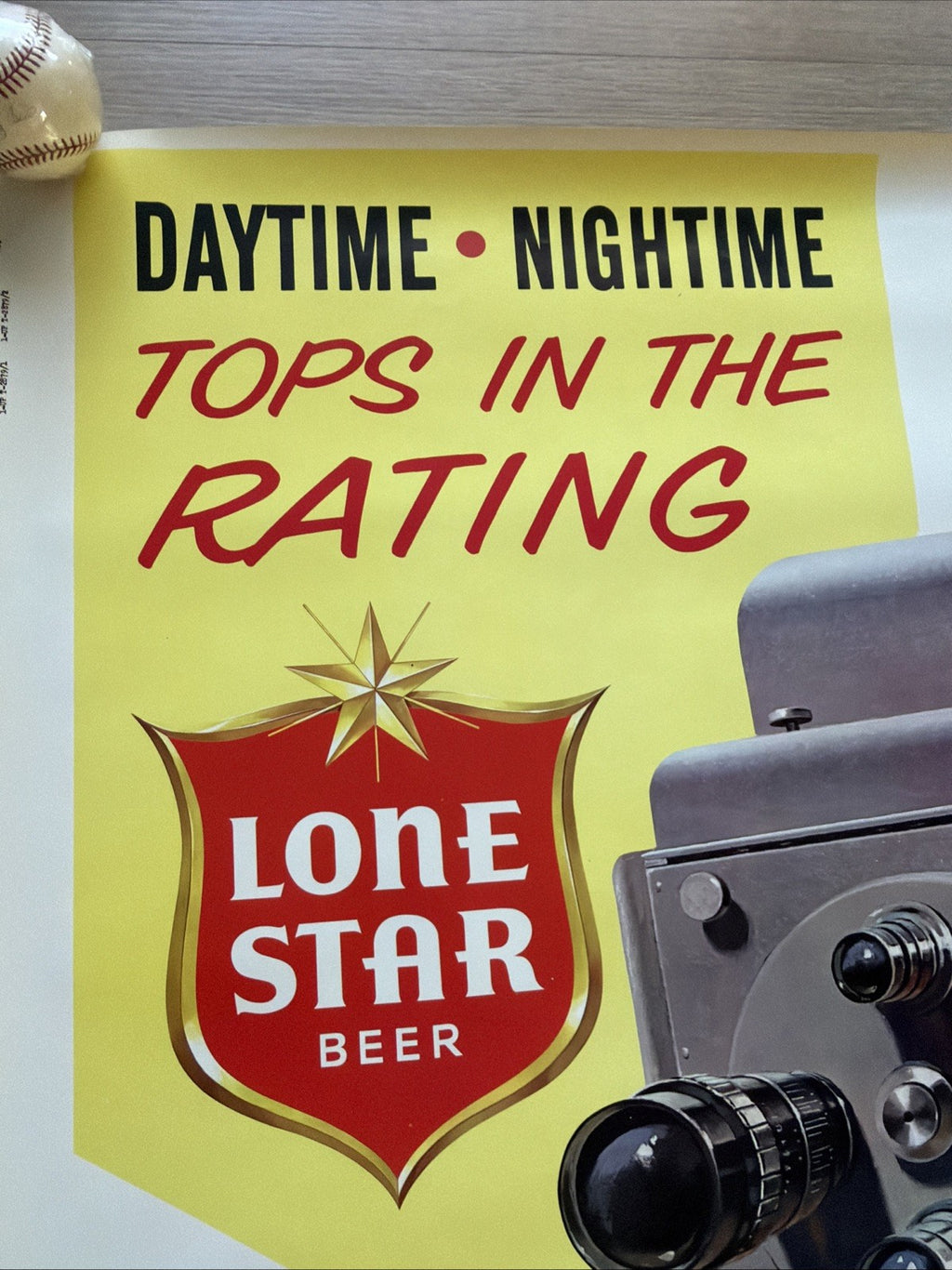 #85 Original 1965 Lone Star Beer Poster Close Up On Pleasure Texas! Clean!!1