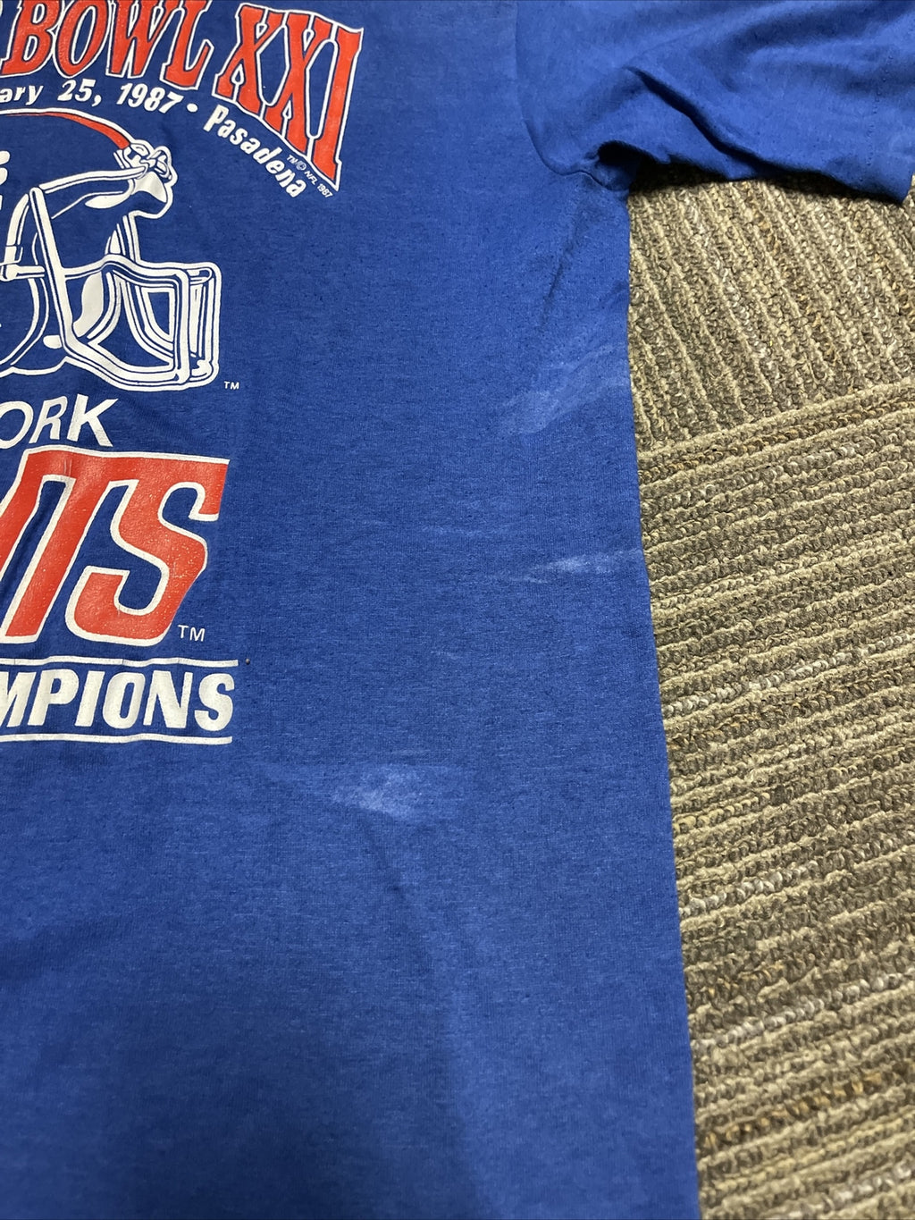Vintage New York Giants 1986 NFC Champs Super Bowl XXI Single Stitch Shirt Large5