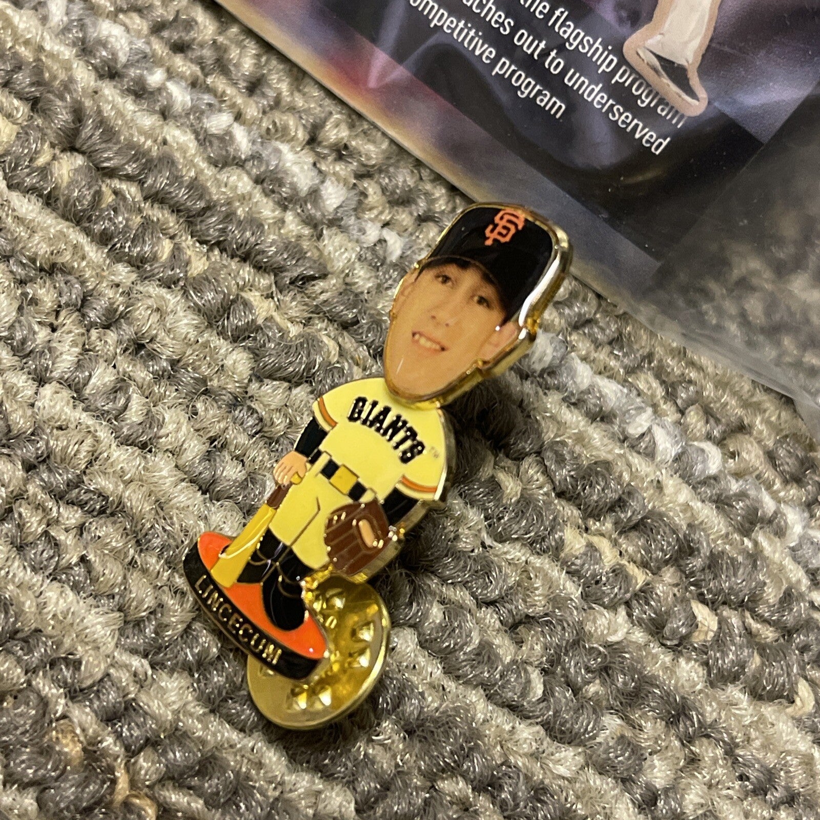 TIM LINCECUM Bobble Head Pin 2 GIANTS No Hitter PIN Lot HARD TO FIND SF2