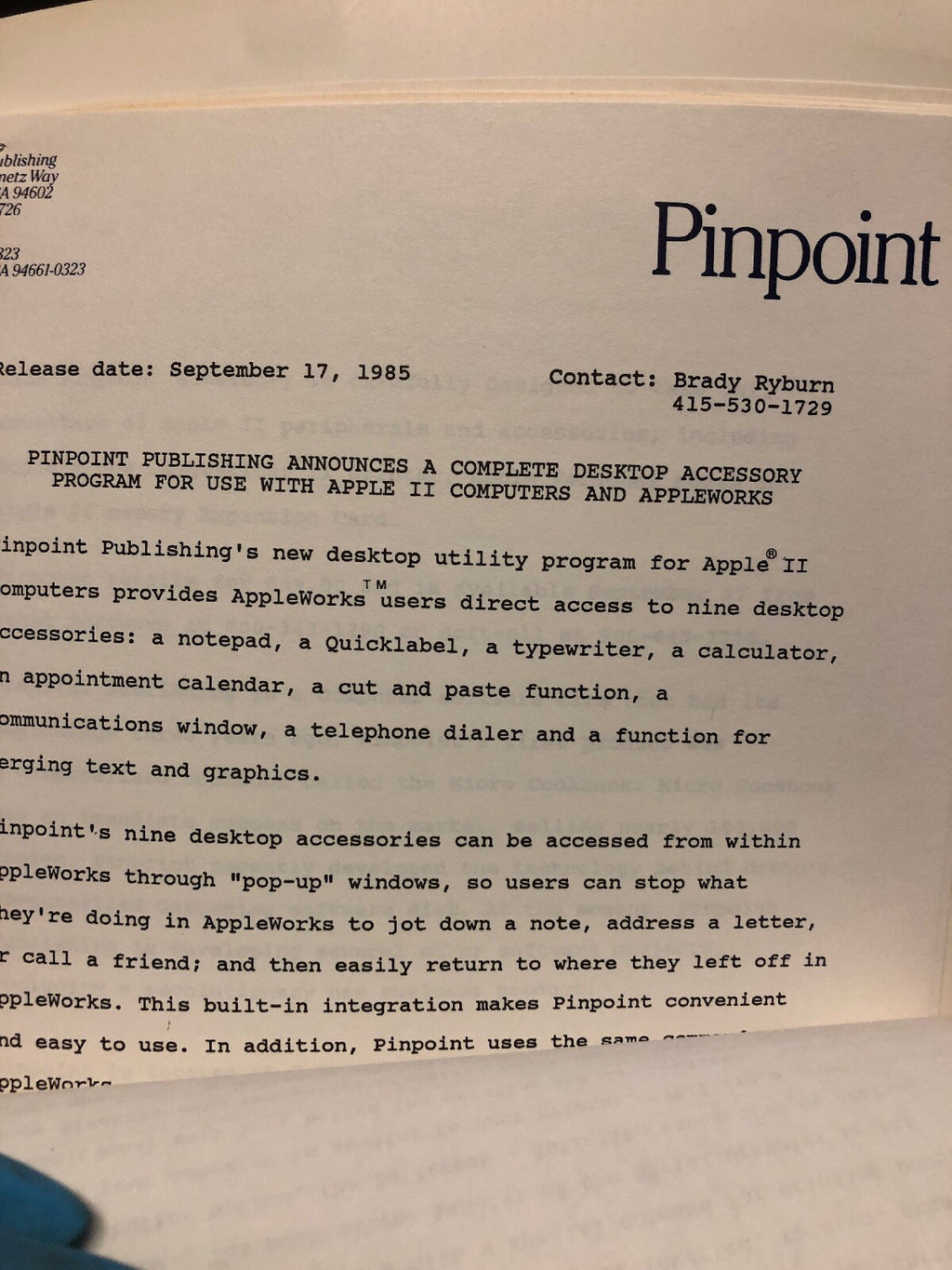 Apple 1985 Docs Contracts Product Info Megahaus Mouse Series Mindscape Meca Incs6
