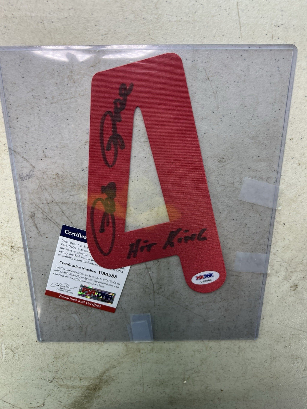 Pete Rose "Hit King" Autographed Reds Jersey Letter A Patch – PSA/DNA Certified0